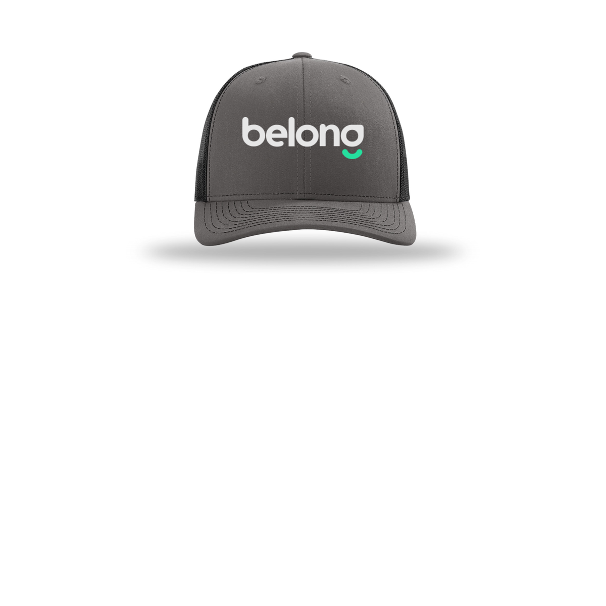 belonghome-richardson-trucker-cap-embroidery-capfront-R112-charcoalblack-flat-front