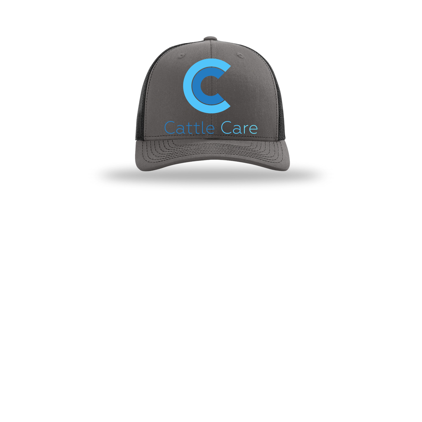 cattle-care-richardson-trucker-cap-embroidery-capfront-R112-charcoalblack-flat-front