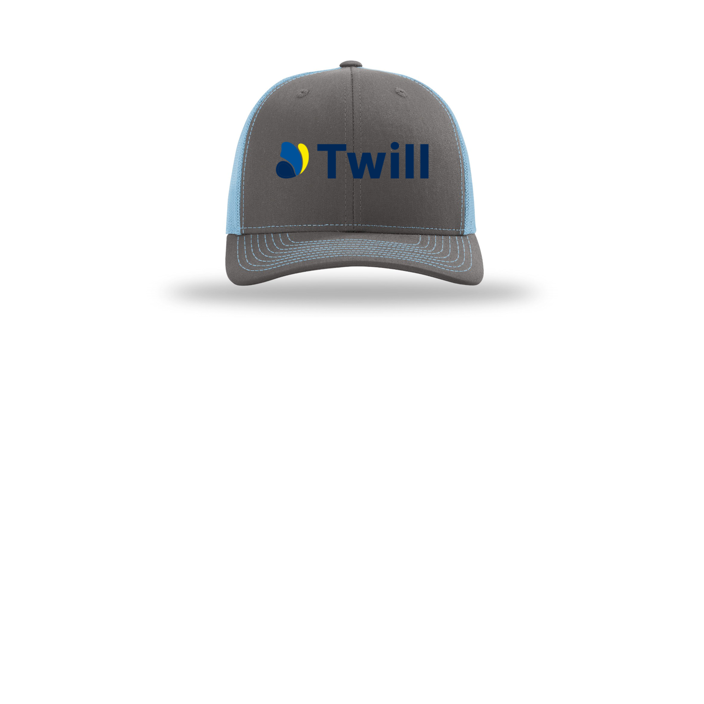 withtwill-richardson-trucker-cap-embroidery-capfront-R112-charcoalcolumbiablue-flat-front
