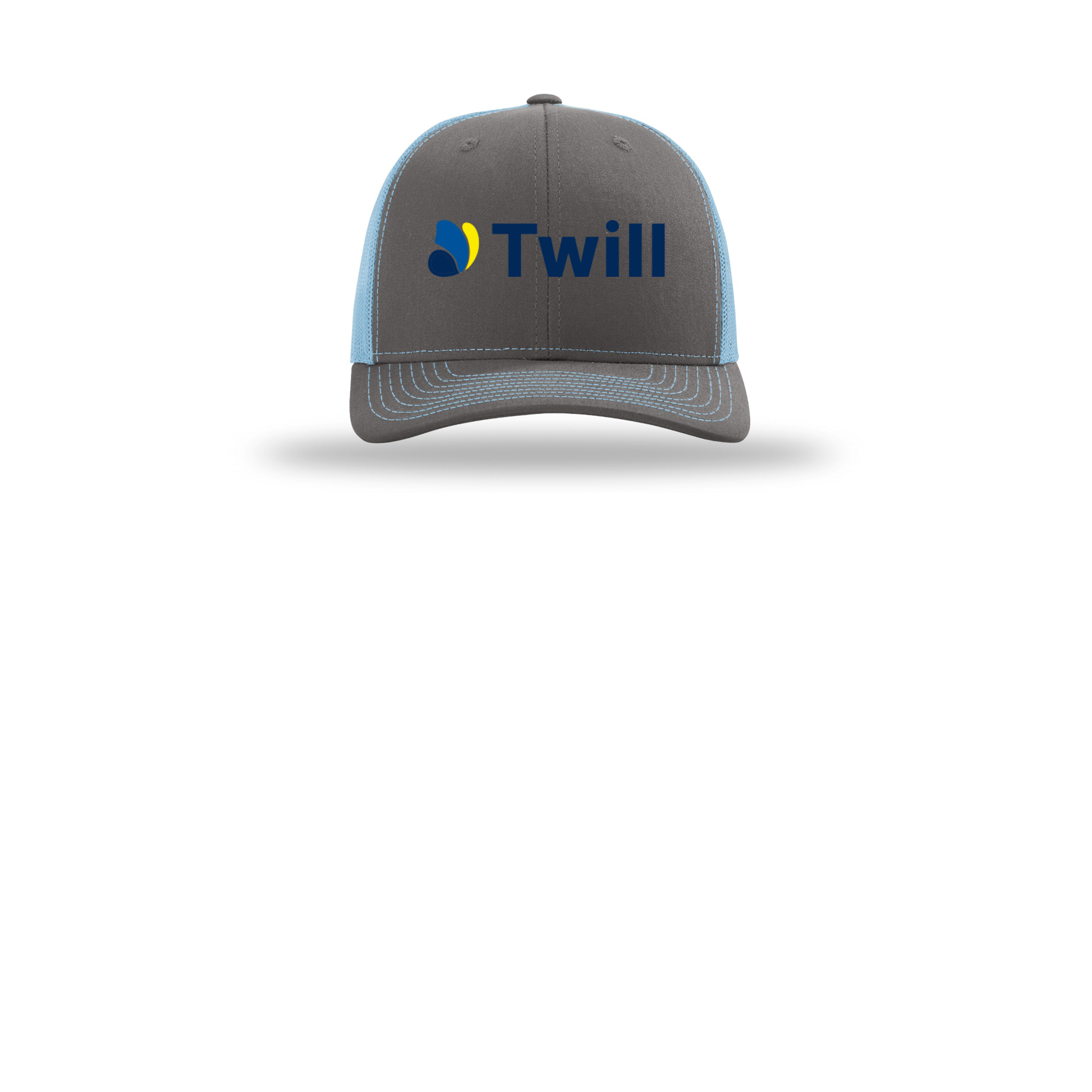 withtwill-richardson-trucker-cap-embroidery-capfront-R112-charcoalcolumbiablue-flat-front