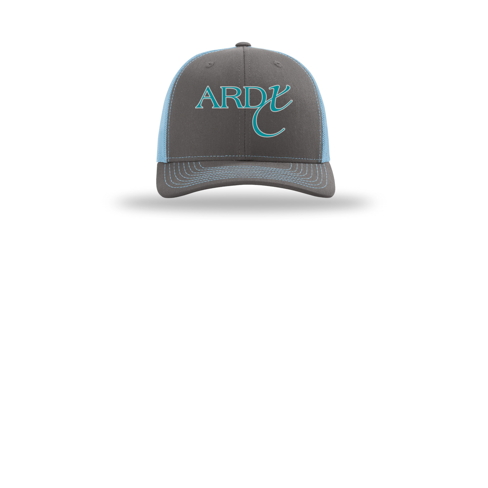 ardx-richardson-trucker-cap-embroidery-capfront-R112-charcoalcolumbiablue-flat-front