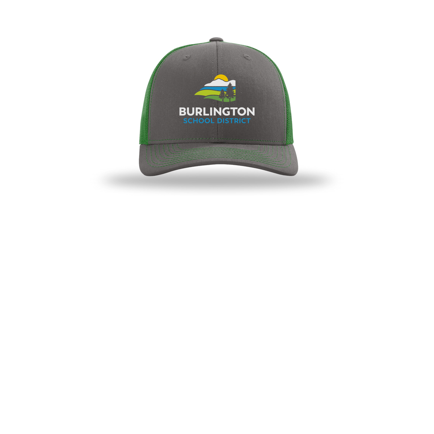 bsdvt-richardson-trucker-cap-embroidery-capfront-R112-charcoalkelly-flat-front