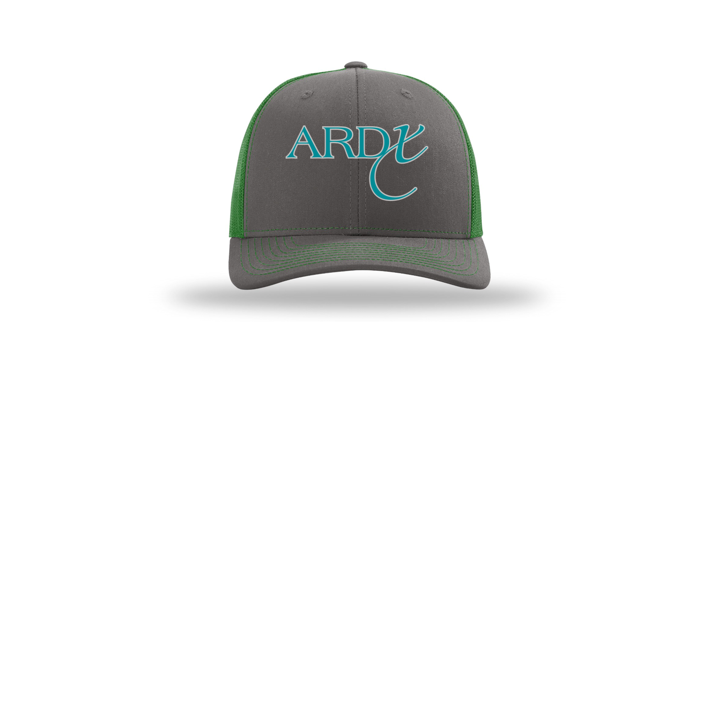 ardx-richardson-trucker-cap-embroidery-capfront-R112-charcoalkelly-flat-front