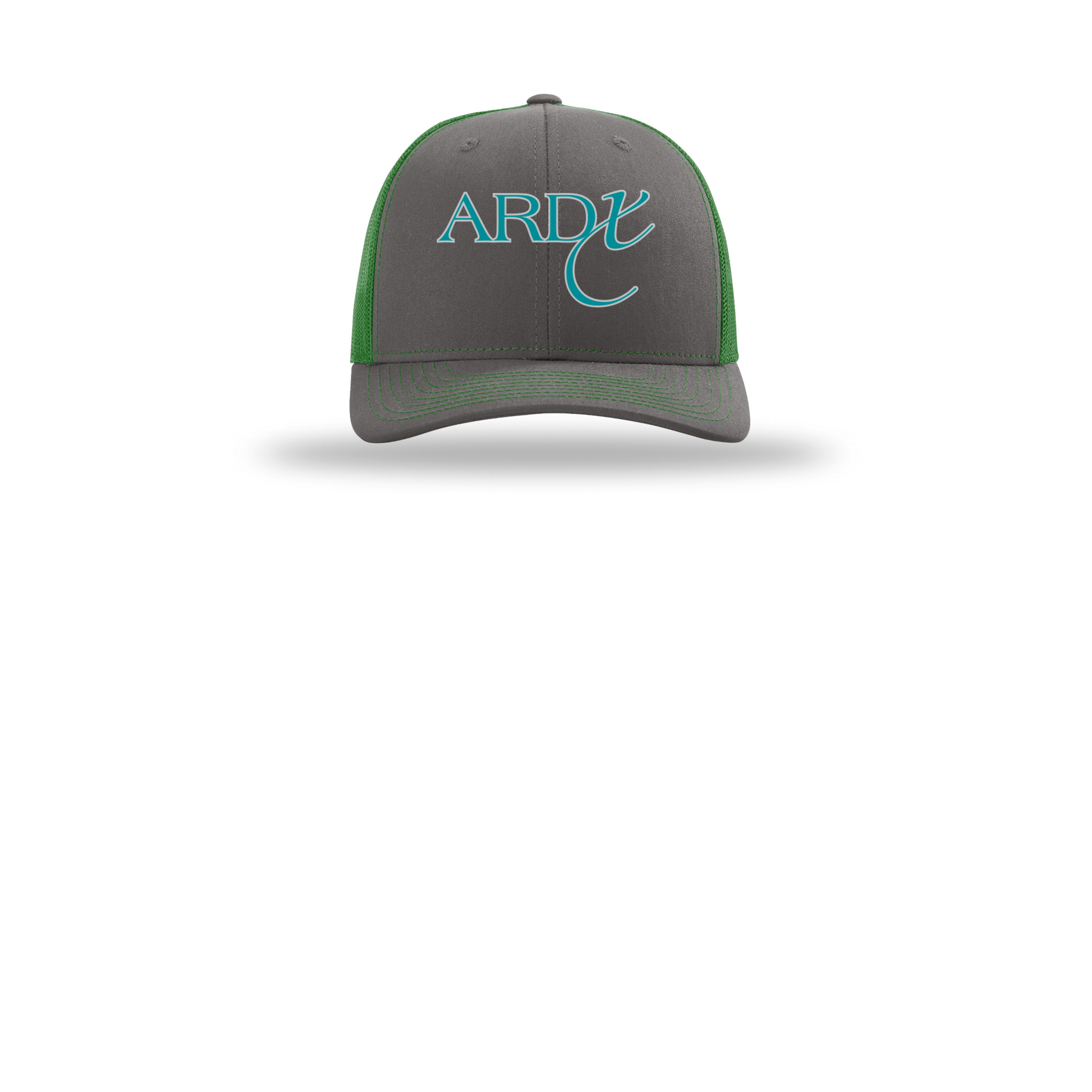 ardx-richardson-trucker-cap-embroidery-capfront-R112-charcoalkelly-flat-front