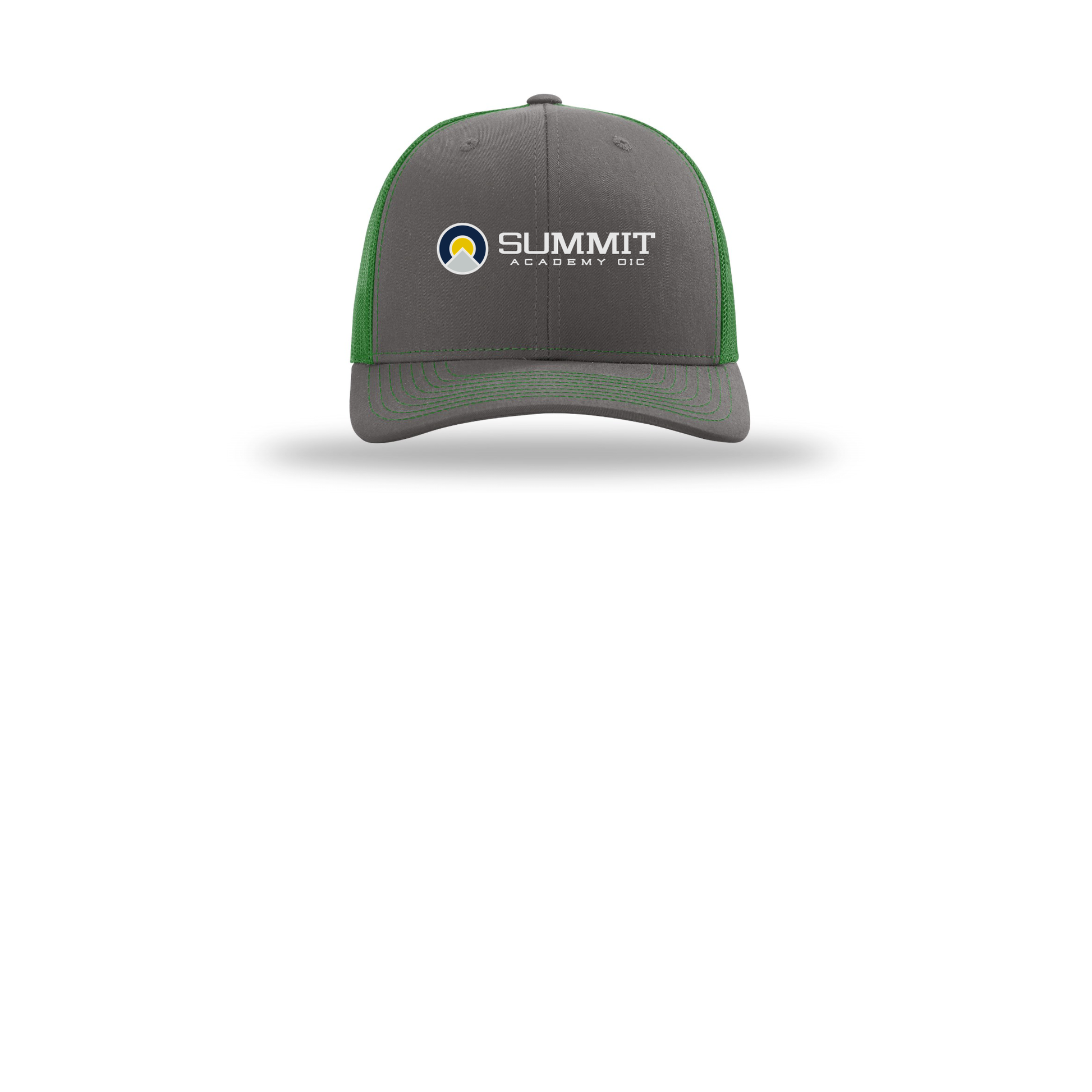 saoic-richardson-trucker-cap-embroidery-capfront-R112-charcoalkelly-flat-front