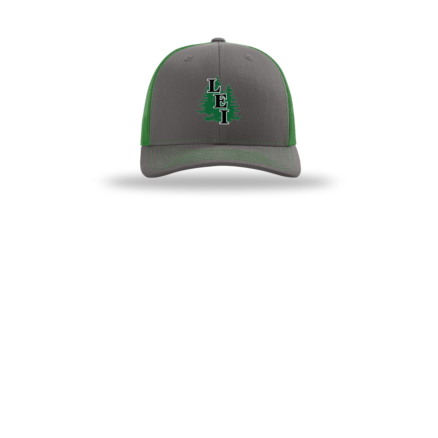 leisite-richardson-trucker-cap-embroidery-capfront-R112-charcoalkelly-flat-front