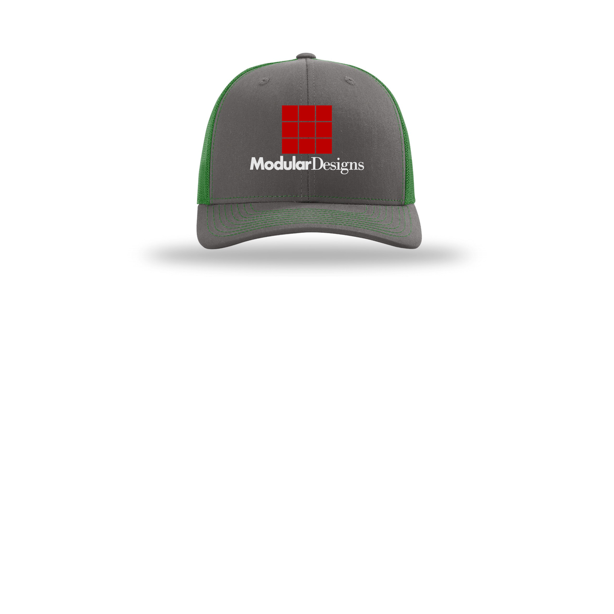 modulardesignsflooring-richardson-trucker-cap-embroidery-capfront-R112-charcoalkelly-flat-front