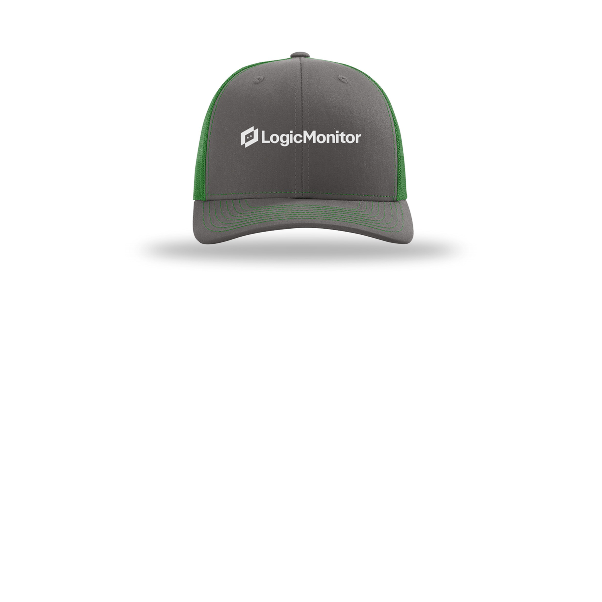 logicmonitor-richardson-trucker-cap-embroidery-capfront-R112-charcoalkelly-flat-front