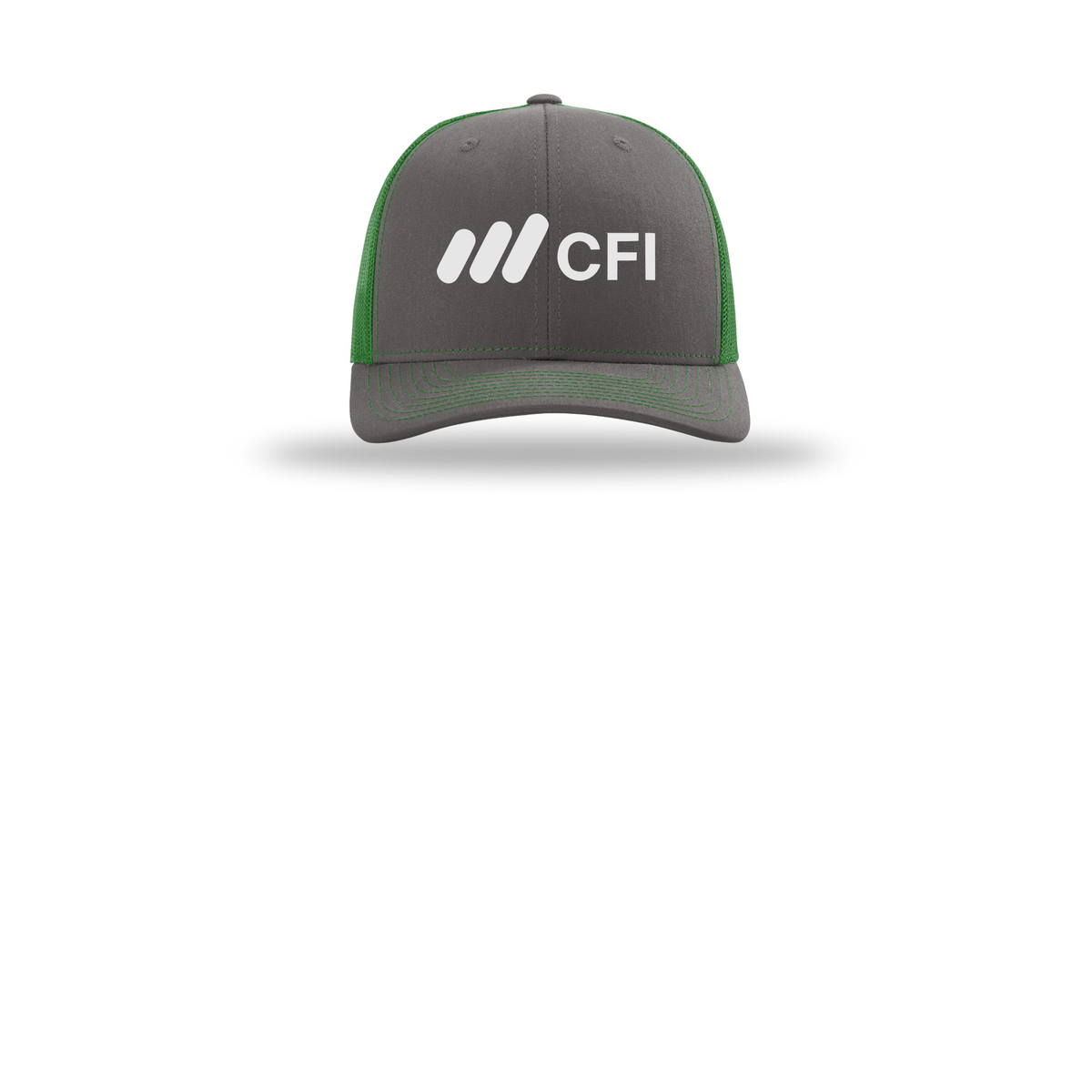 corporatefinanceinstitute-richardson-trucker-cap-embroidery-capfront-R112-charcoalkelly-flat-front