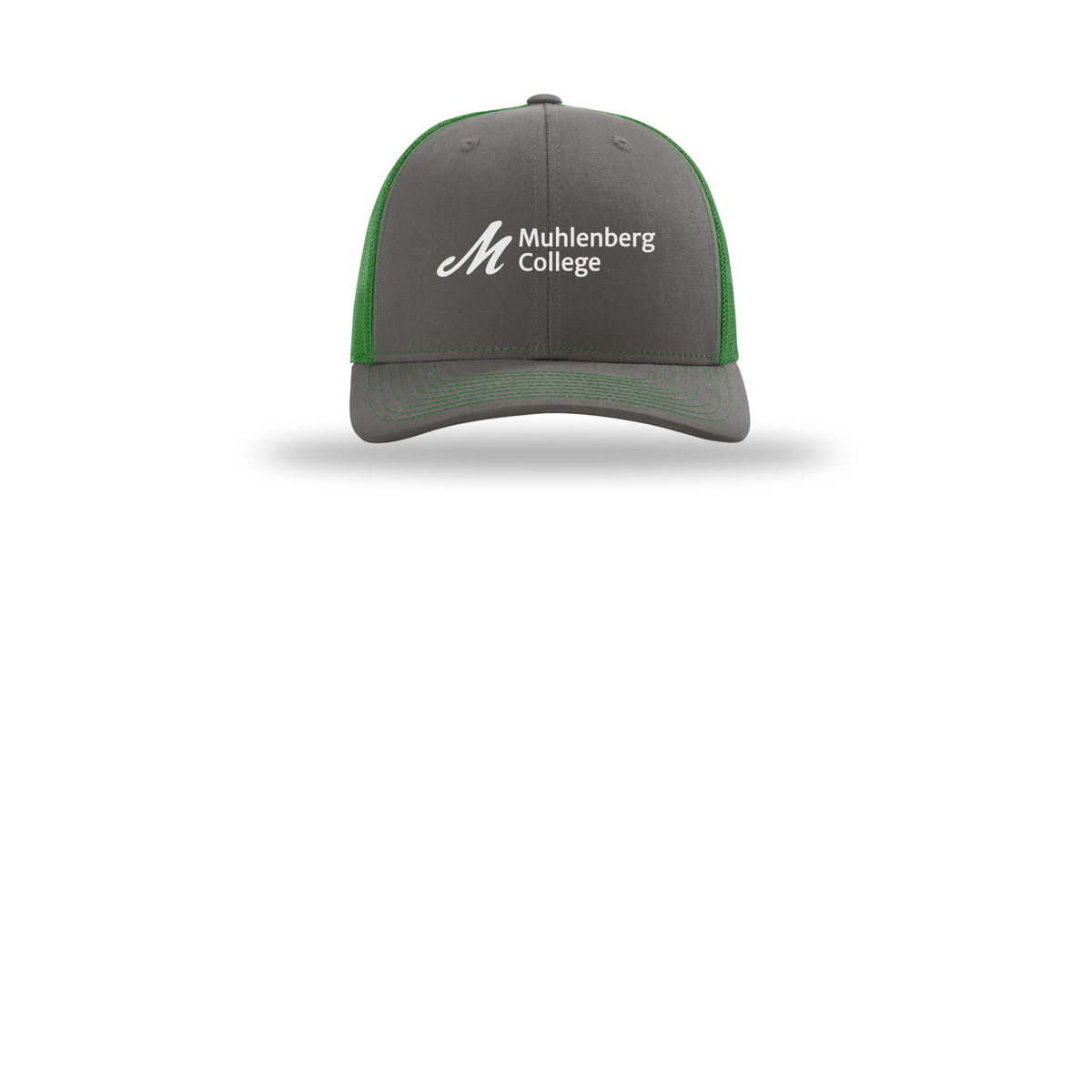 muhlenberg-richardson-trucker-cap-embroidery-capfront-R112-charcoalkelly-flat-front