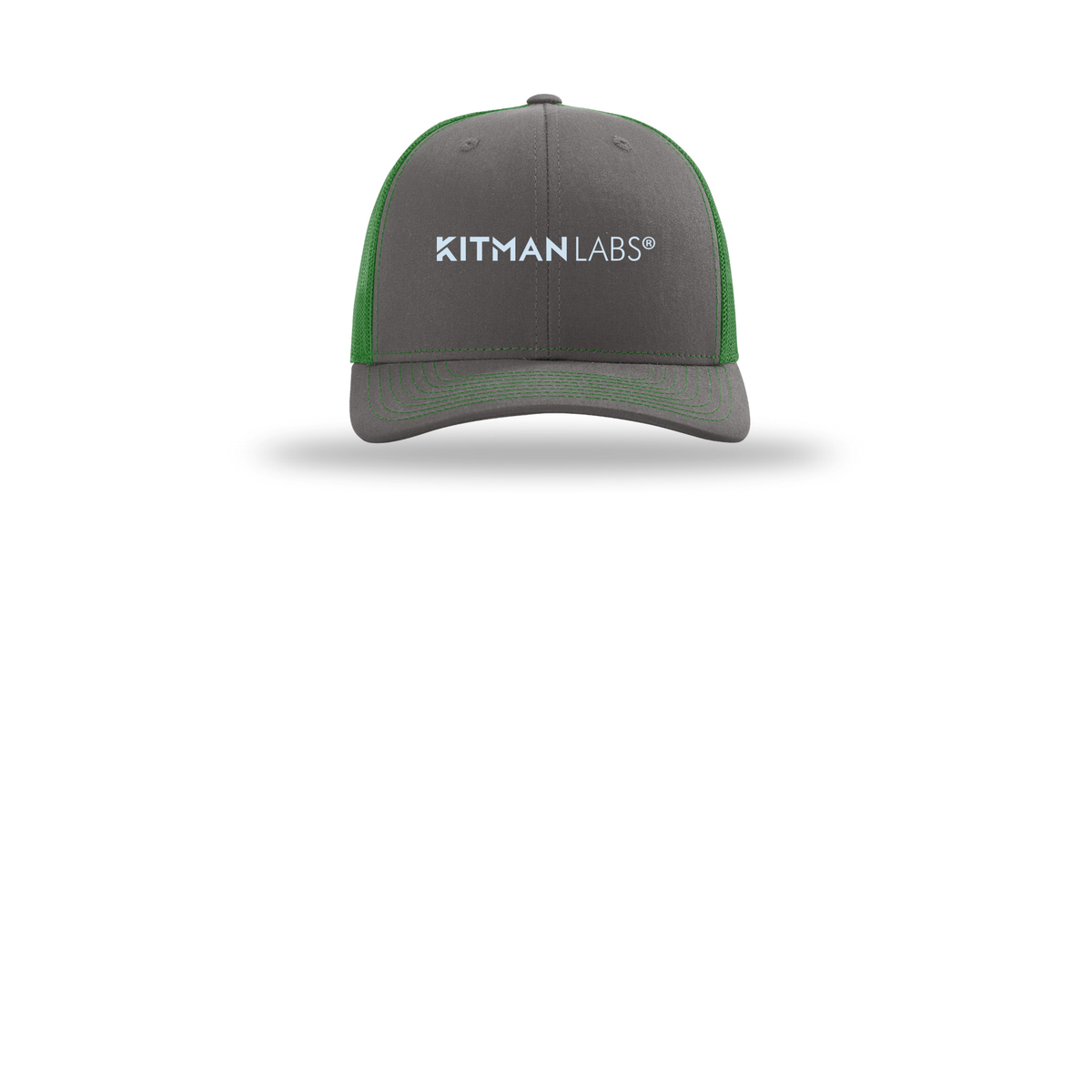 kitmanlabs-richardson-trucker-cap-embroidery-capfront-R112-charcoalkelly-flat-front