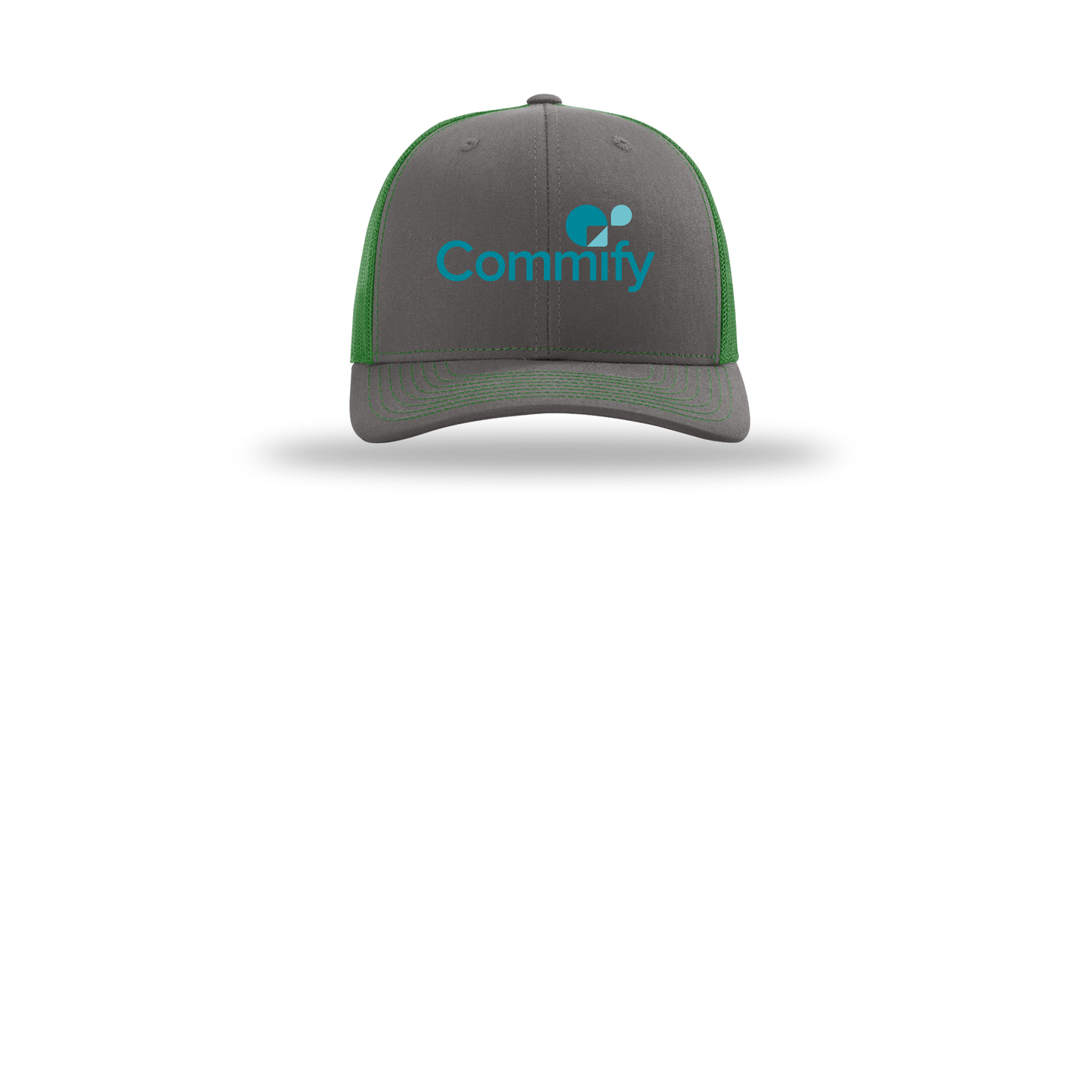 commify-richardson-trucker-cap-embroidery-capfront-R112-charcoalkelly-flat-front