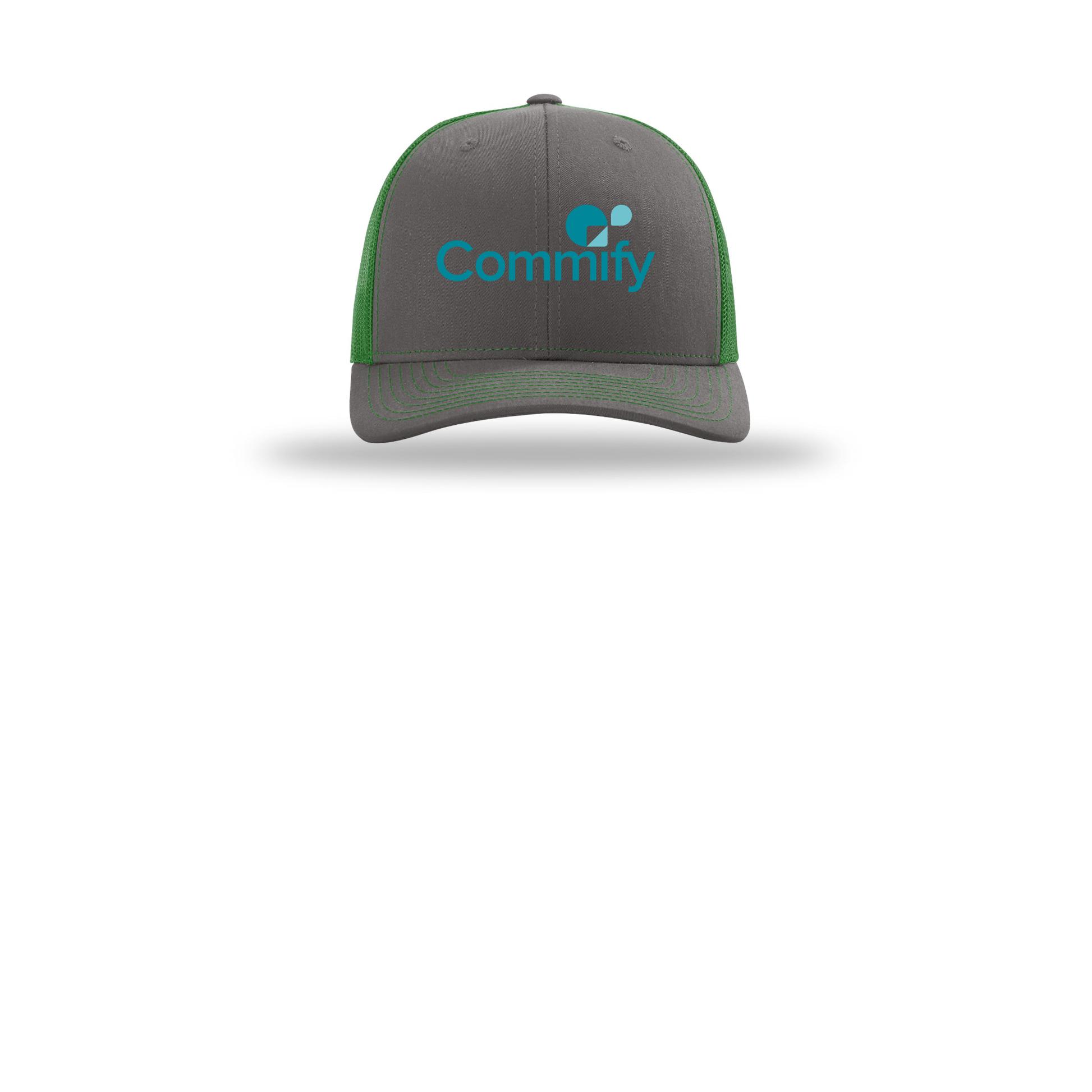commify-richardson-trucker-cap-embroidery-capfront-R112-charcoalkelly-flat-front