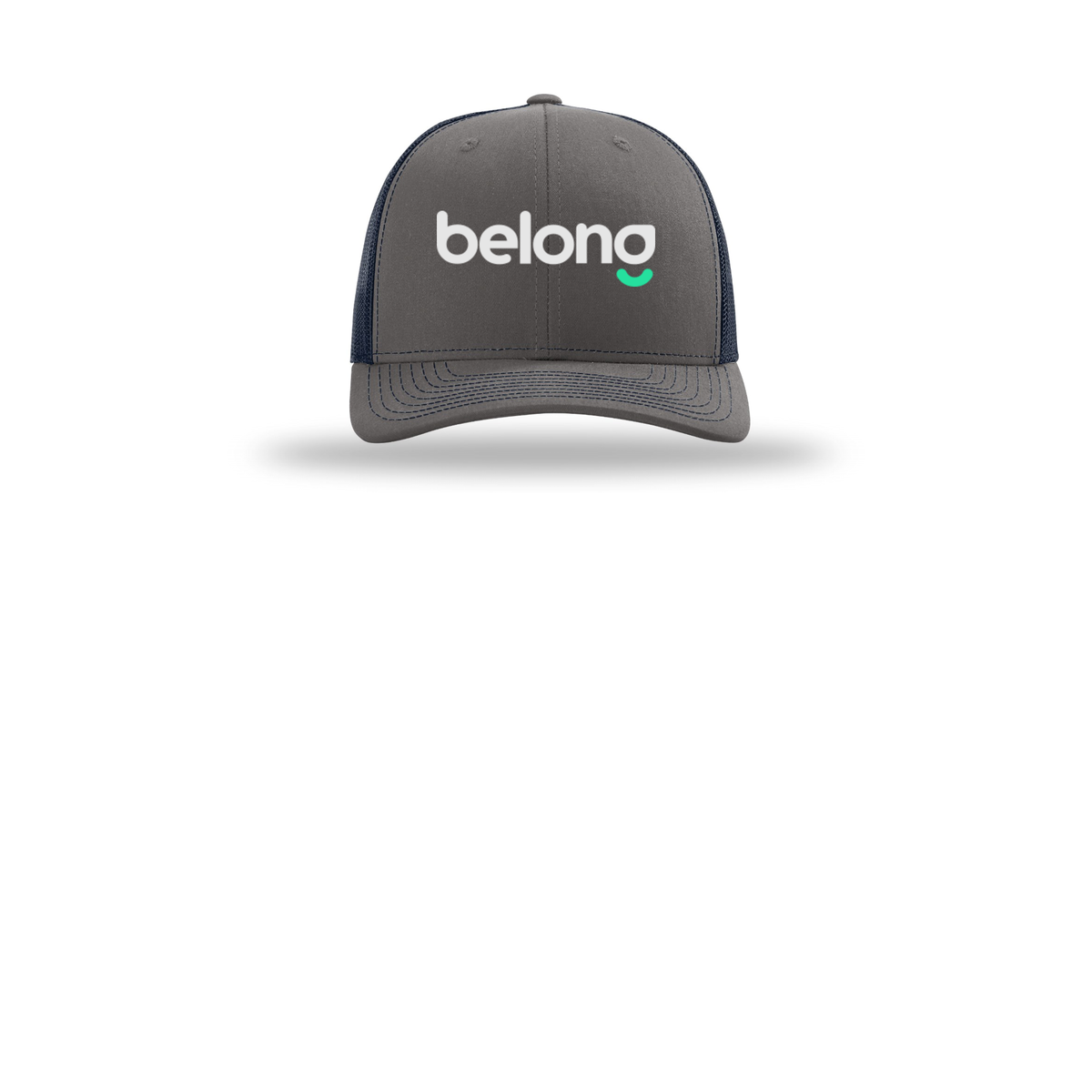 belonghome-richardson-trucker-cap-embroidery-capfront-R112-charcoalnavy-flat-front