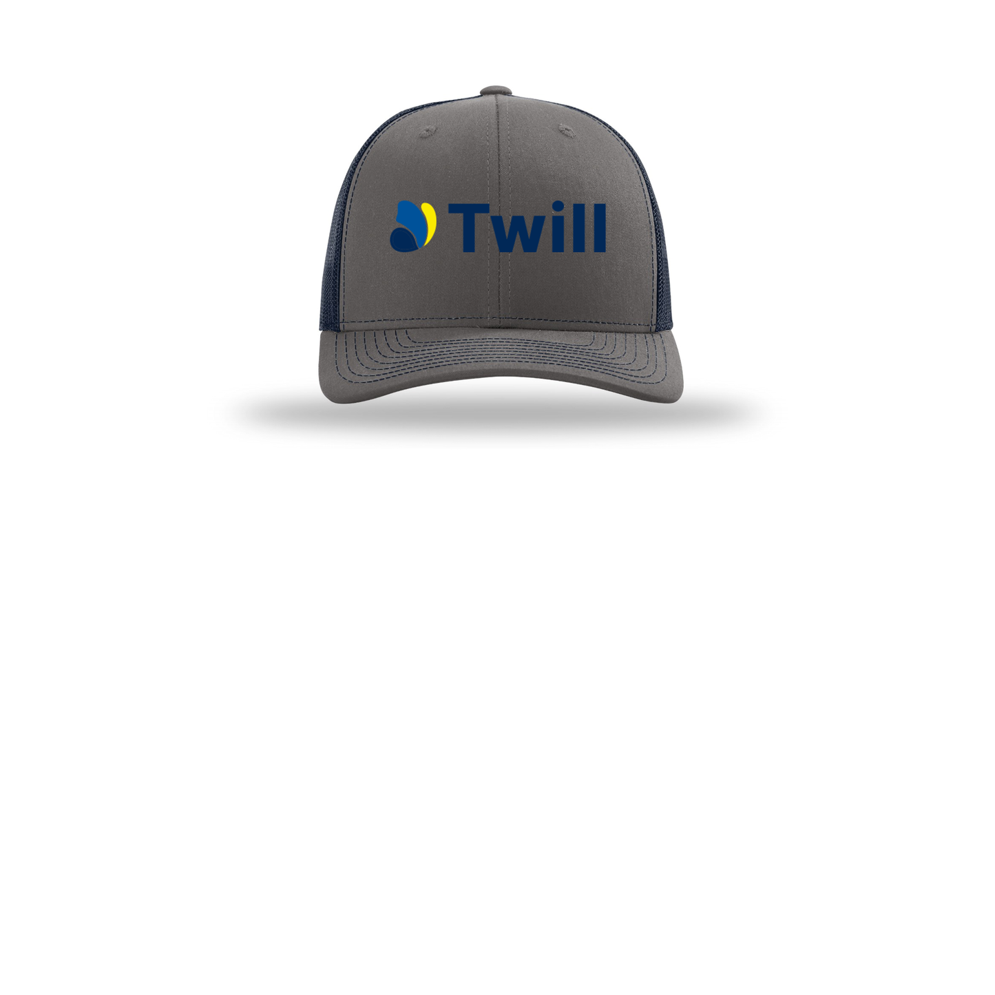 withtwill-richardson-trucker-cap-embroidery-capfront-R112-charcoalnavy-flat-front