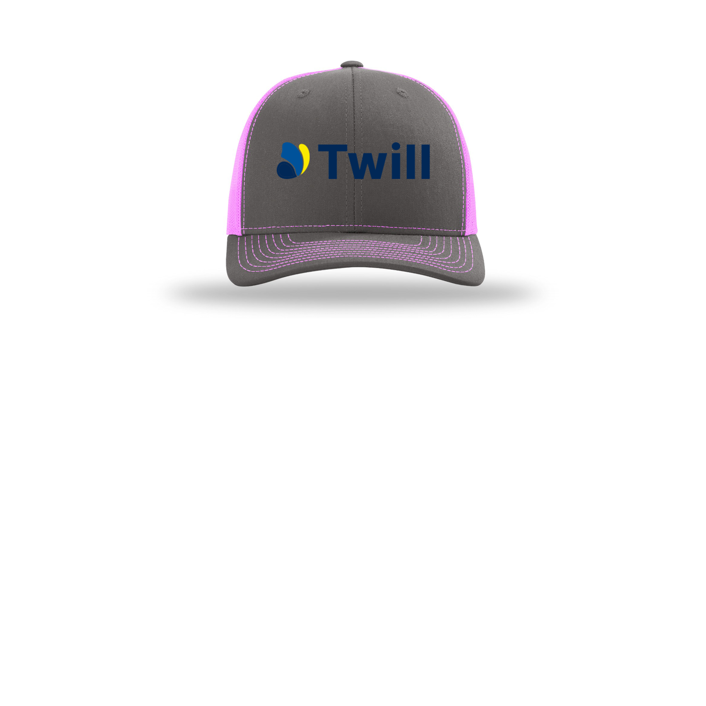 withtwill-richardson-trucker-cap-embroidery-capfront-R112-charcoalneonpink-flat-front