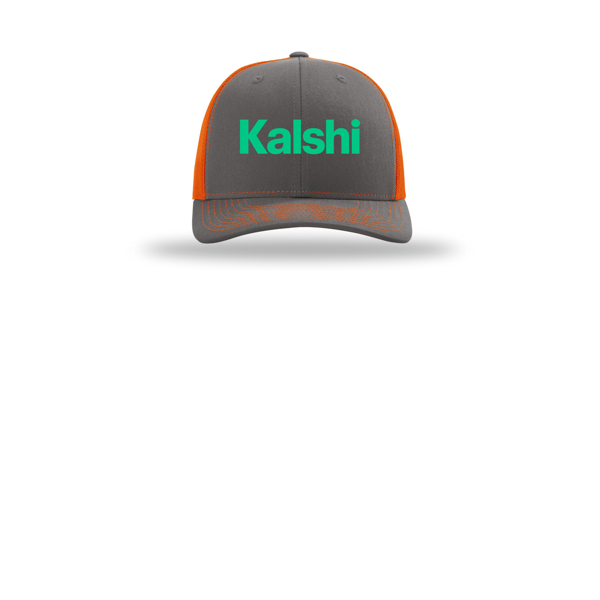 kalshi-richardson-trucker-cap-embroidery-capfront-R112-charcoalorange-flat-front
