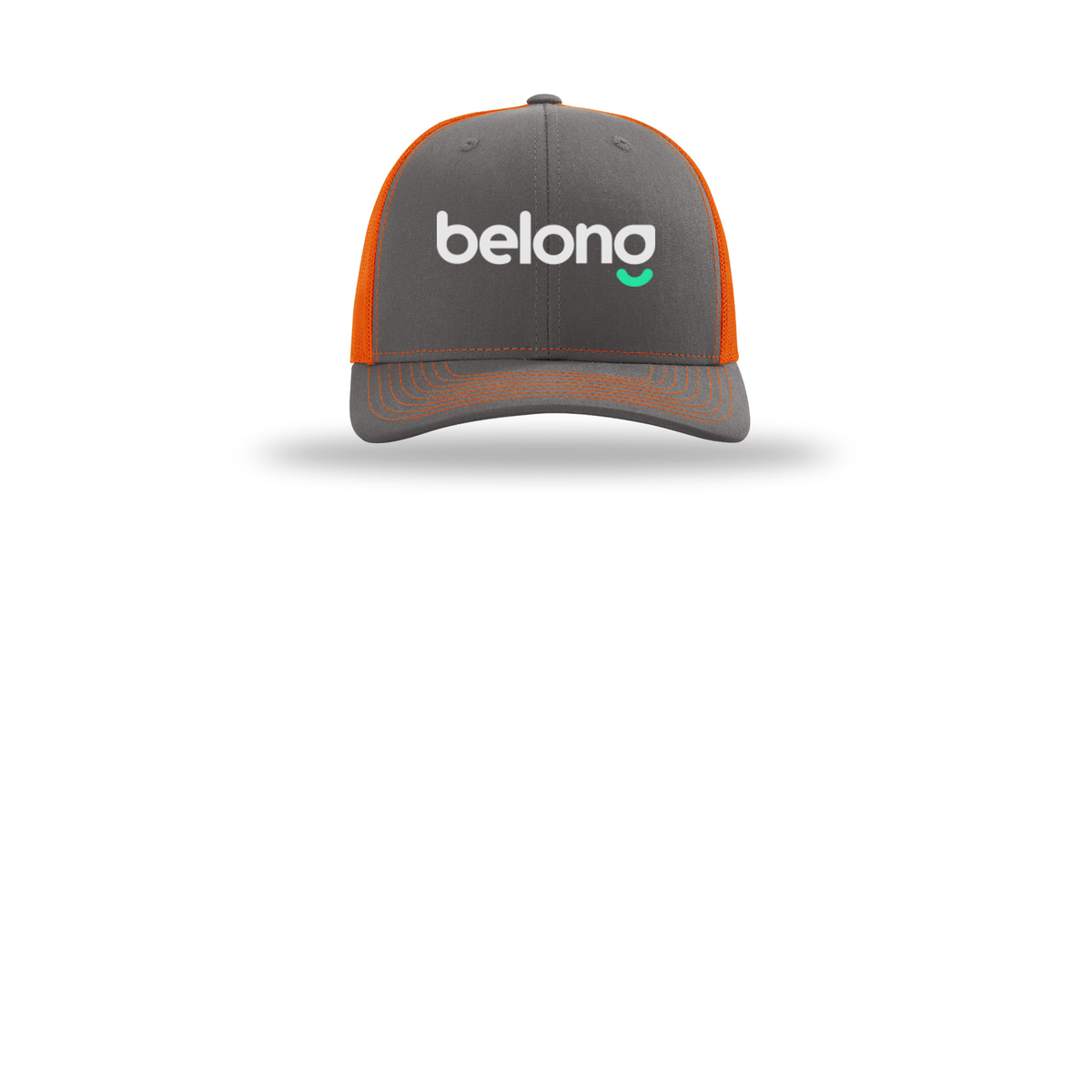 belonghome-richardson-trucker-cap-embroidery-capfront-R112-charcoalorange-flat-front
