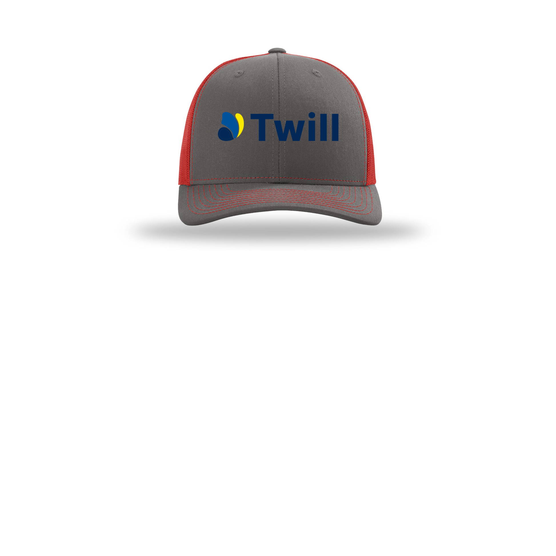 withtwill-richardson-trucker-cap-embroidery-capfront-R112-charcoalred-flat-front