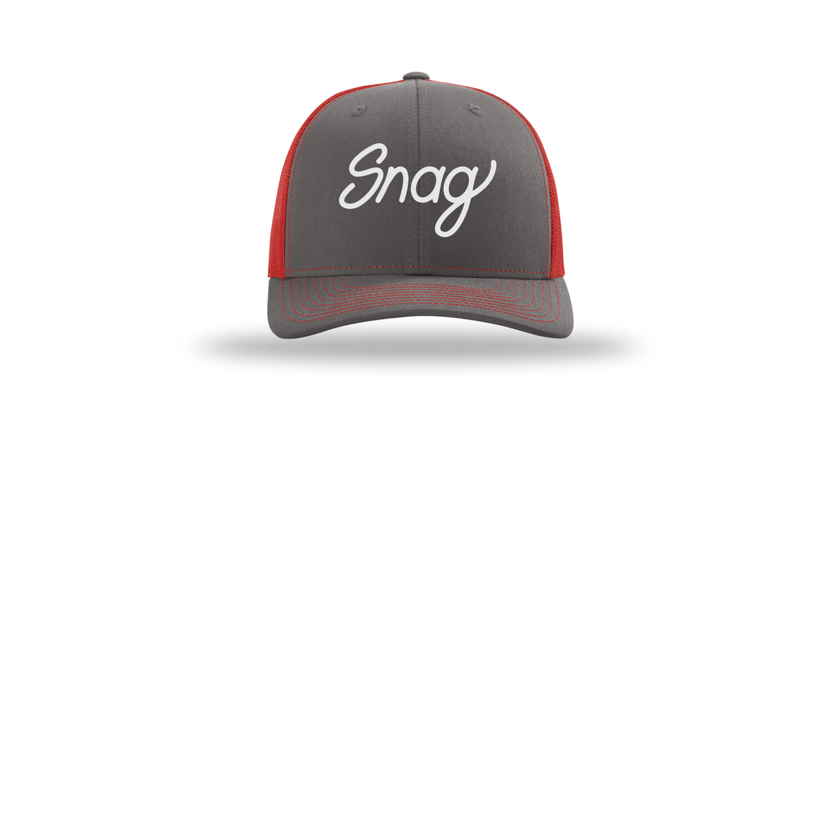 snagdelivery-richardson-trucker-cap-embroidery-capfront-R112-charcoalred-flat-front