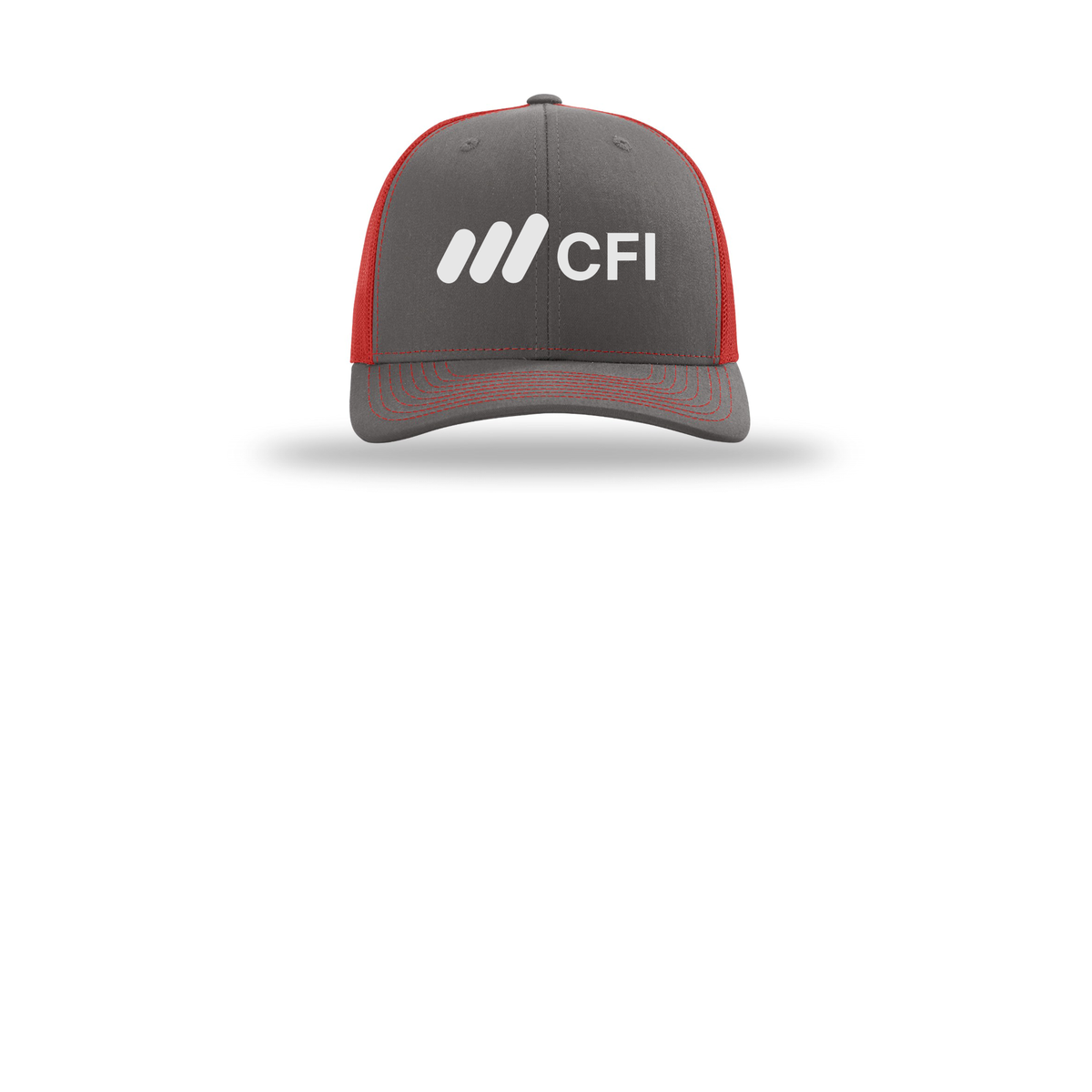 corporatefinanceinstitute-richardson-trucker-cap-embroidery-capfront-R112-charcoalred-flat-front