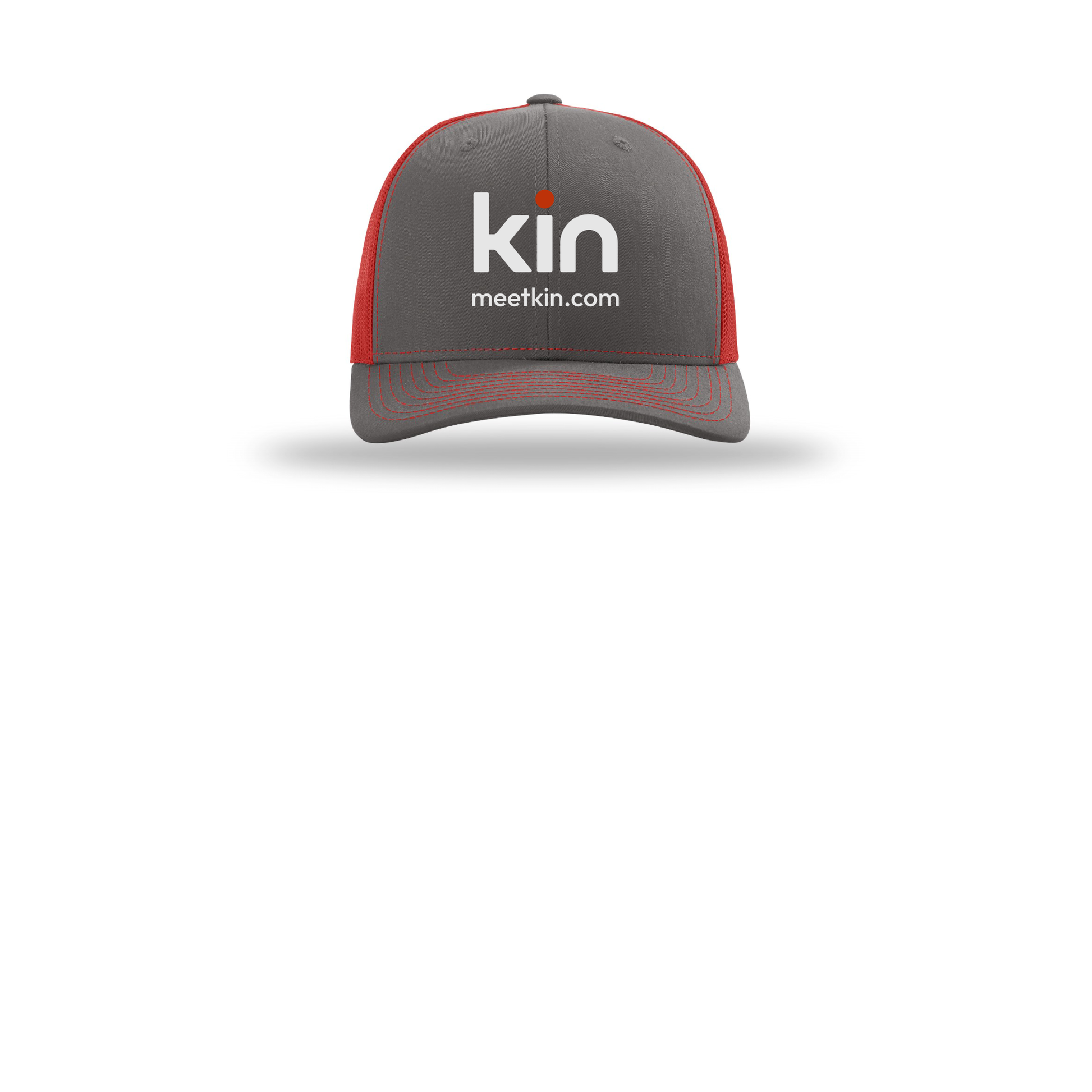 kin-richardson-trucker-cap-embroidery-capfront-R112-charcoalred-flat-front