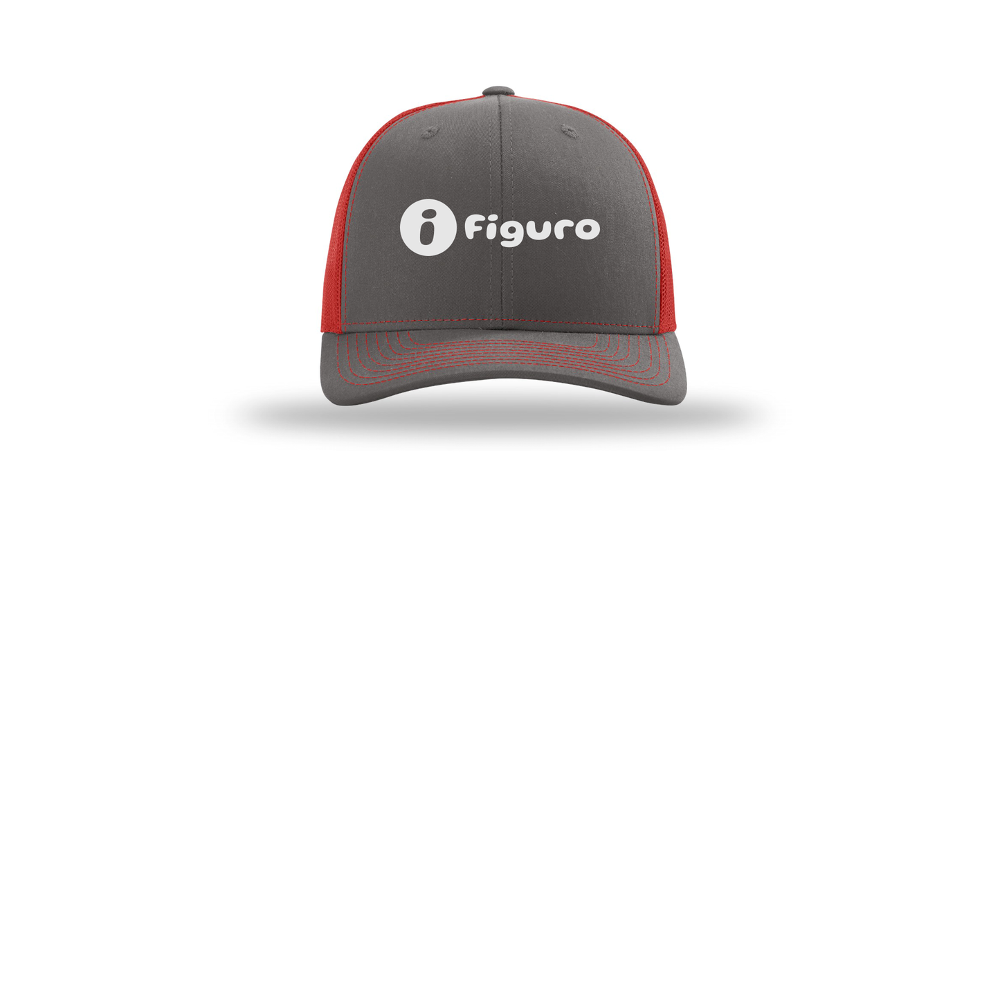 getfiguro-richardson-trucker-cap-embroidery-capfront-R112-charcoalred-flat-front