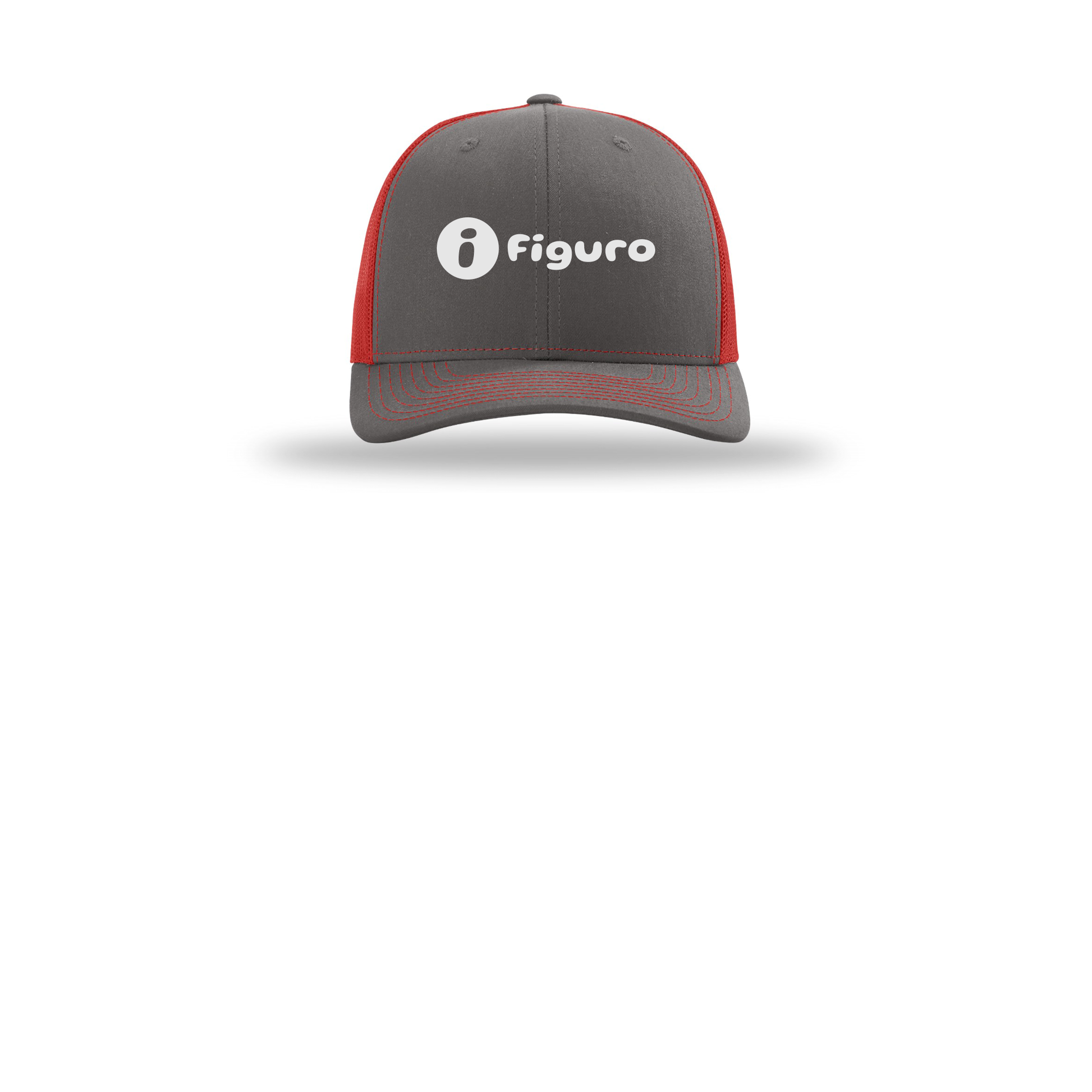 getfiguro-richardson-trucker-cap-embroidery-capfront-R112-charcoalred-flat-front