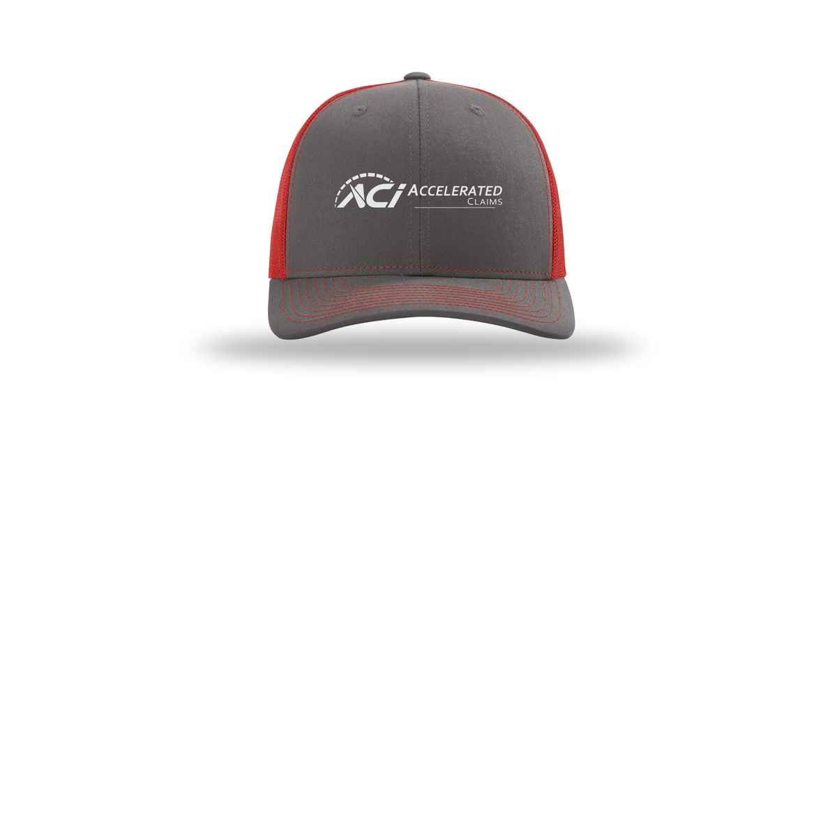 accelclaims-richardson-trucker-cap-embroidery-capfront-R112-charcoalred-flat-front