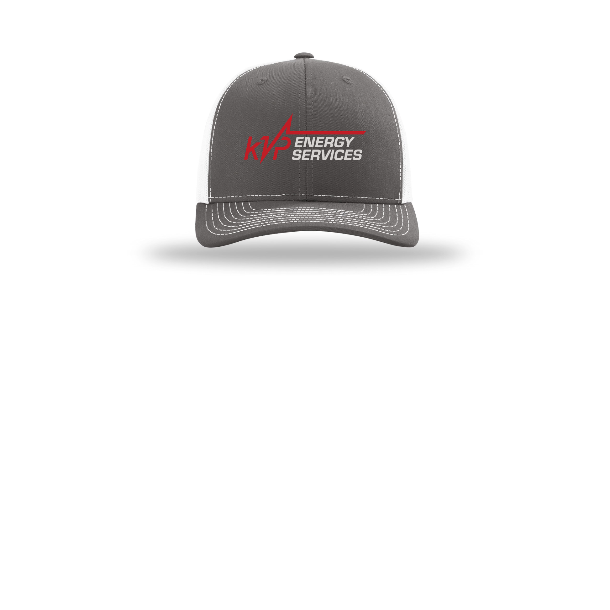 kvpenergy-richardson-trucker-cap-embroidery-capfront-R112-charcoalwhite-flat-front