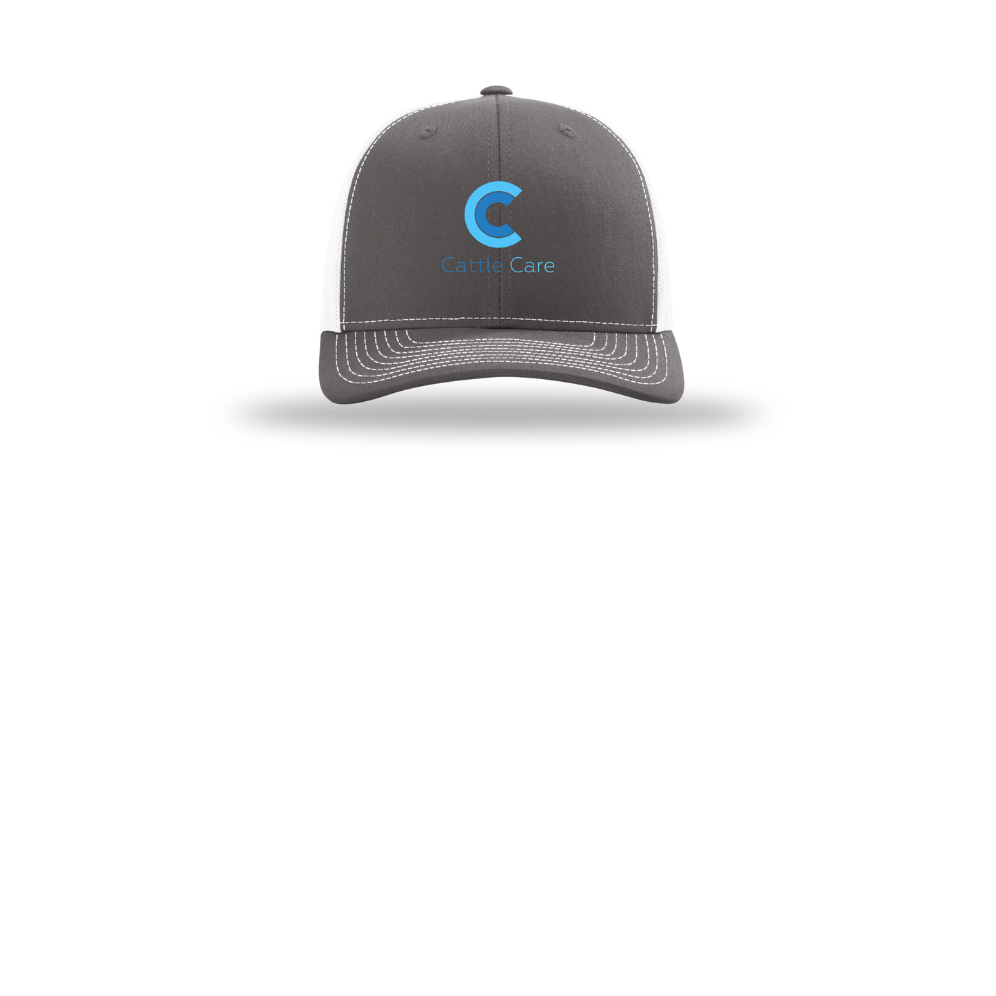 cattle-care-richardson-trucker-cap-embroidery-capfront-R112-charcoalwhite-flat-front