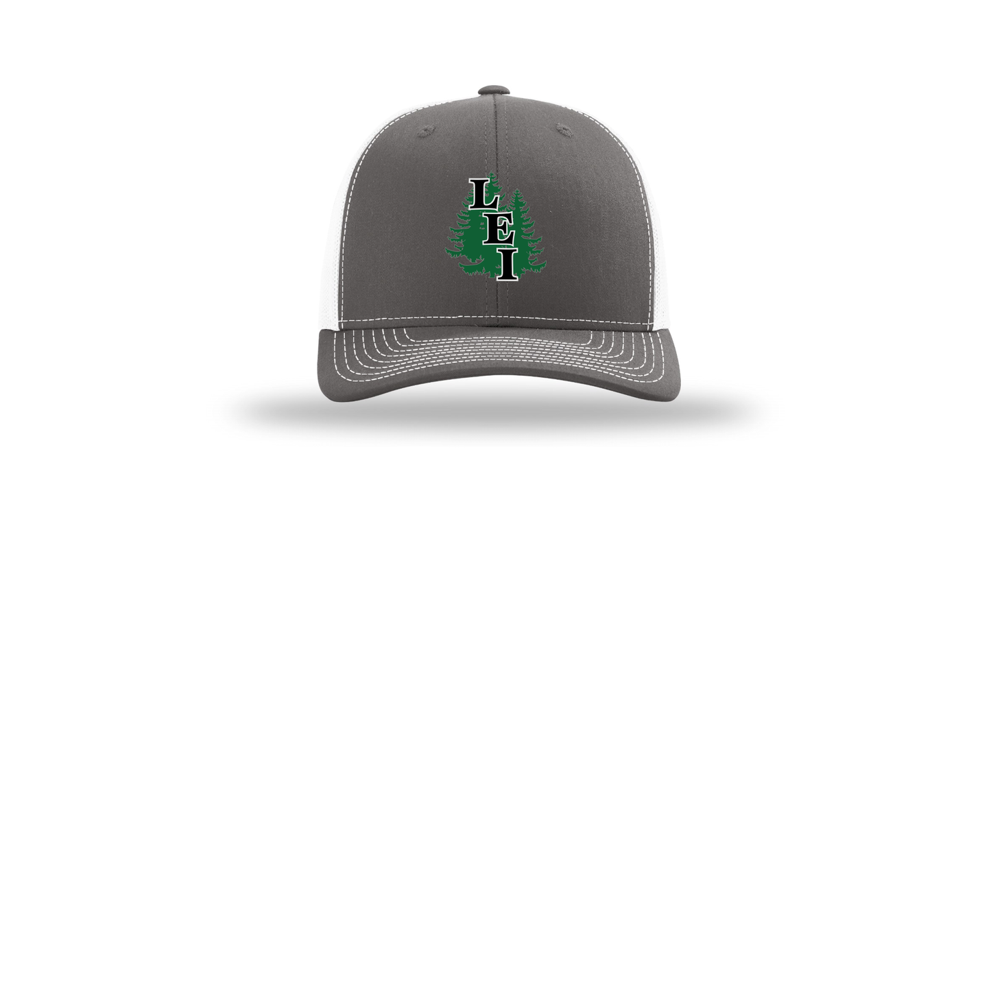 leisite-richardson-trucker-cap-embroidery-capfront-R112-charcoalwhite-flat-front