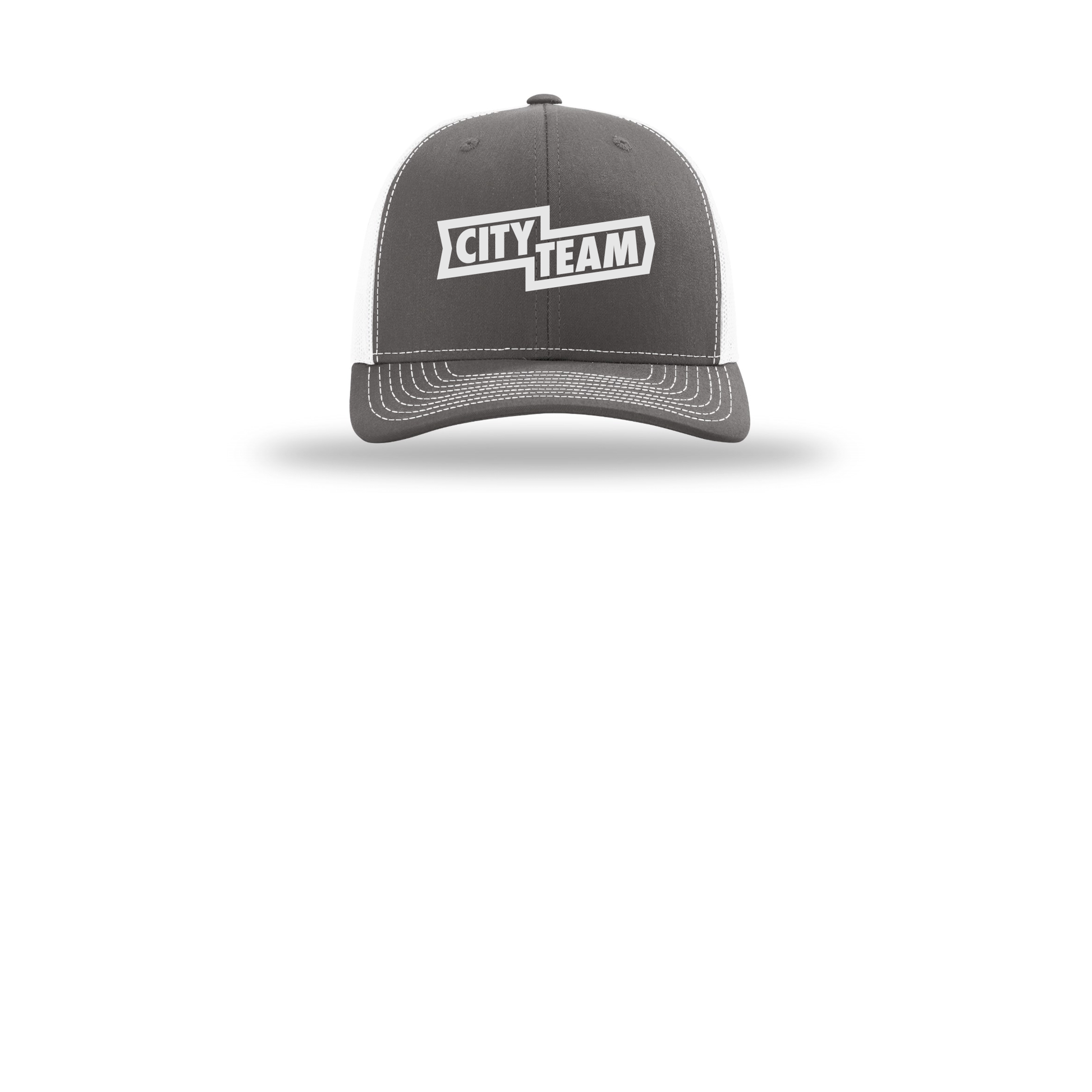 cityteam-richardson-trucker-cap-embroidery-capfront-R112-charcoalwhite-flat-front