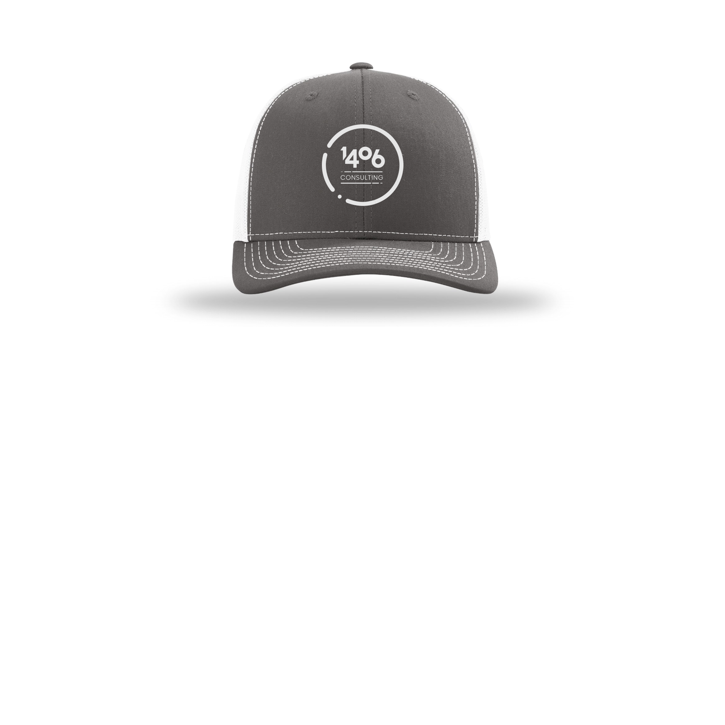 1406consulting-richardson-trucker-cap-embroidery-capfront-R112-charcoalwhite-flat-front