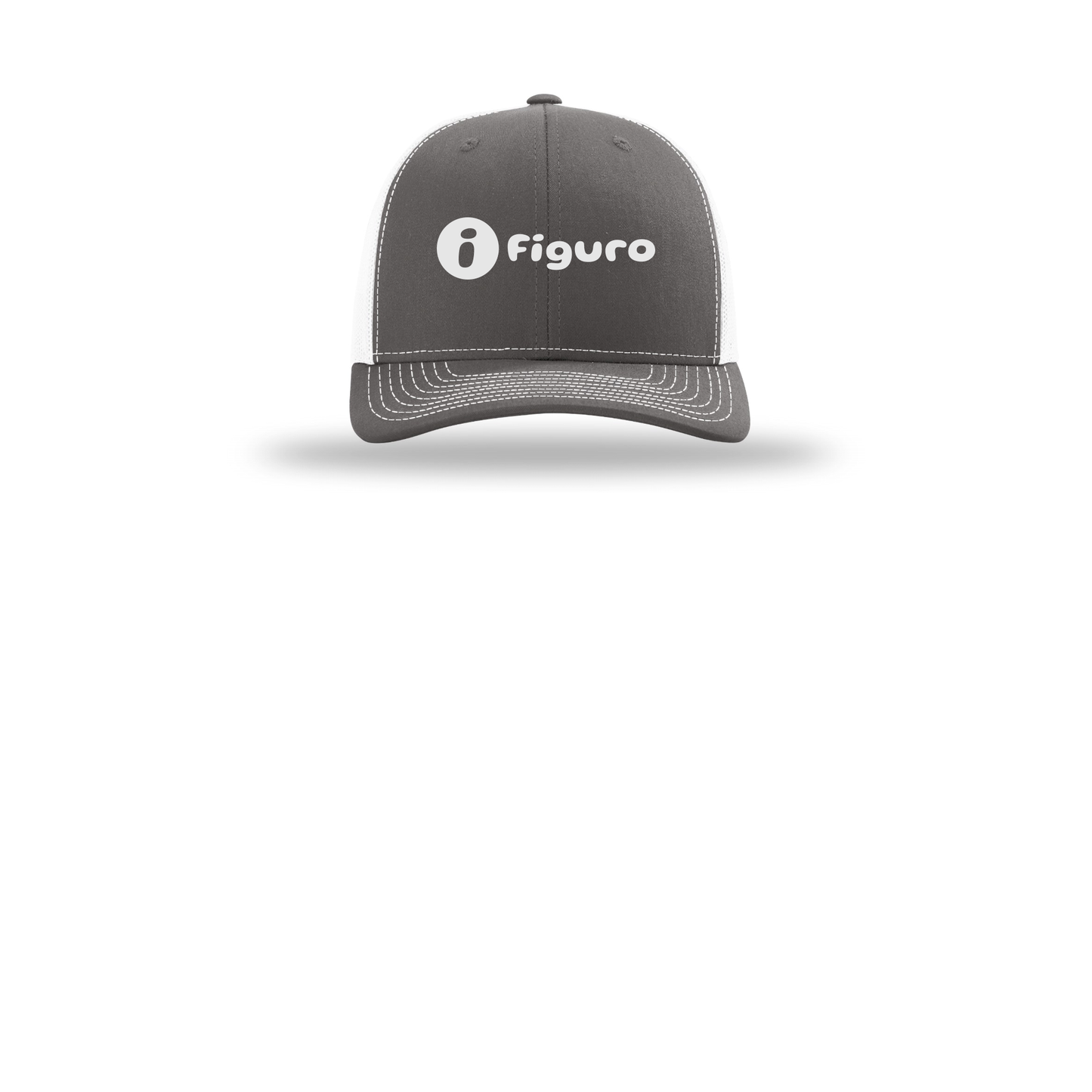 getfiguro-richardson-trucker-cap-embroidery-capfront-R112-charcoalwhite-flat-front