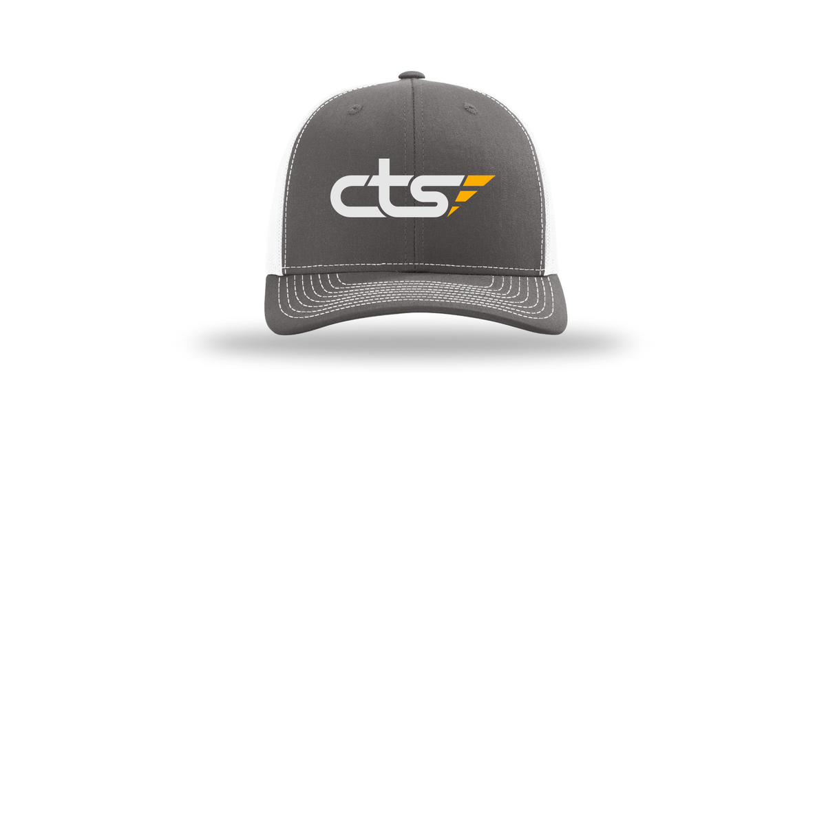 cts1-richardson-trucker-cap-embroidery-capfront-R112-charcoalwhite-flat-front