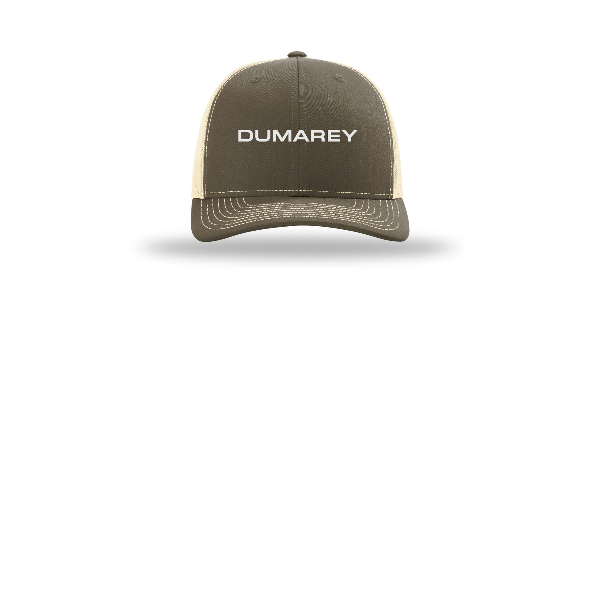 dumarey-richardson-trucker-cap-embroidery-capfront-R112-chocolatechipbirch-flat-front