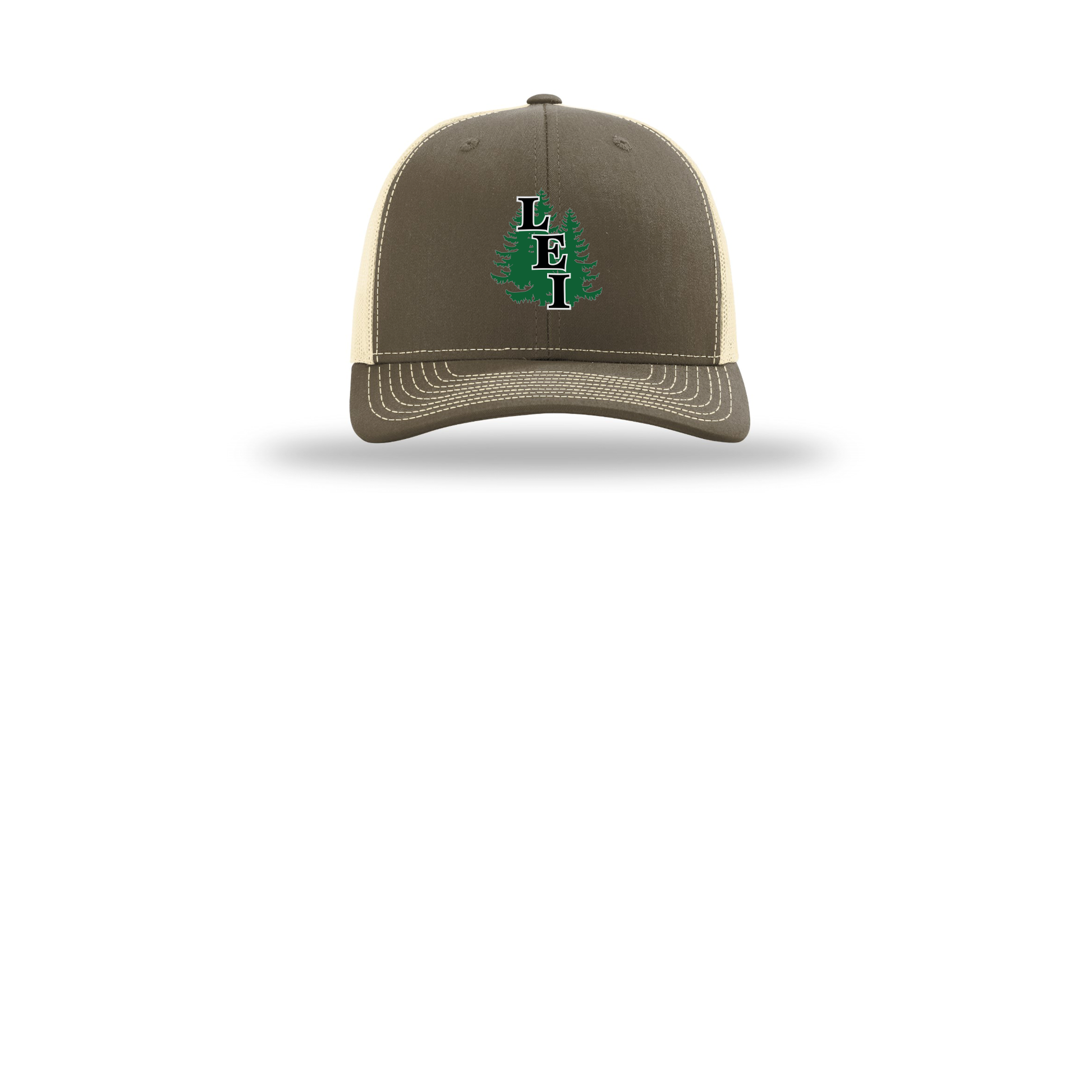 leisite-richardson-trucker-cap-embroidery-capfront-R112-chocolatechipbirch-flat-front
