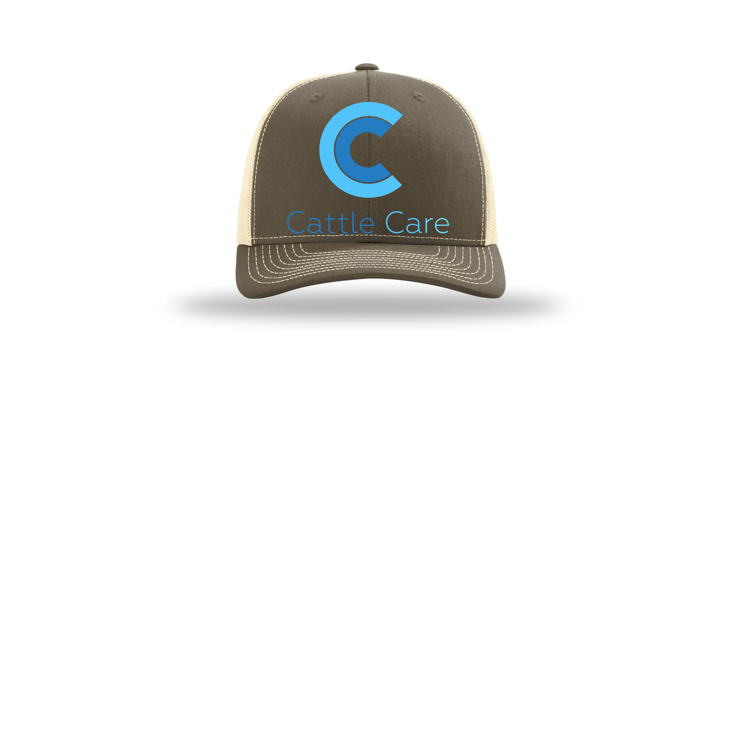cattle-care-richardson-trucker-cap-embroidery-capfront-R112-chocolatechipbirch-flat-front