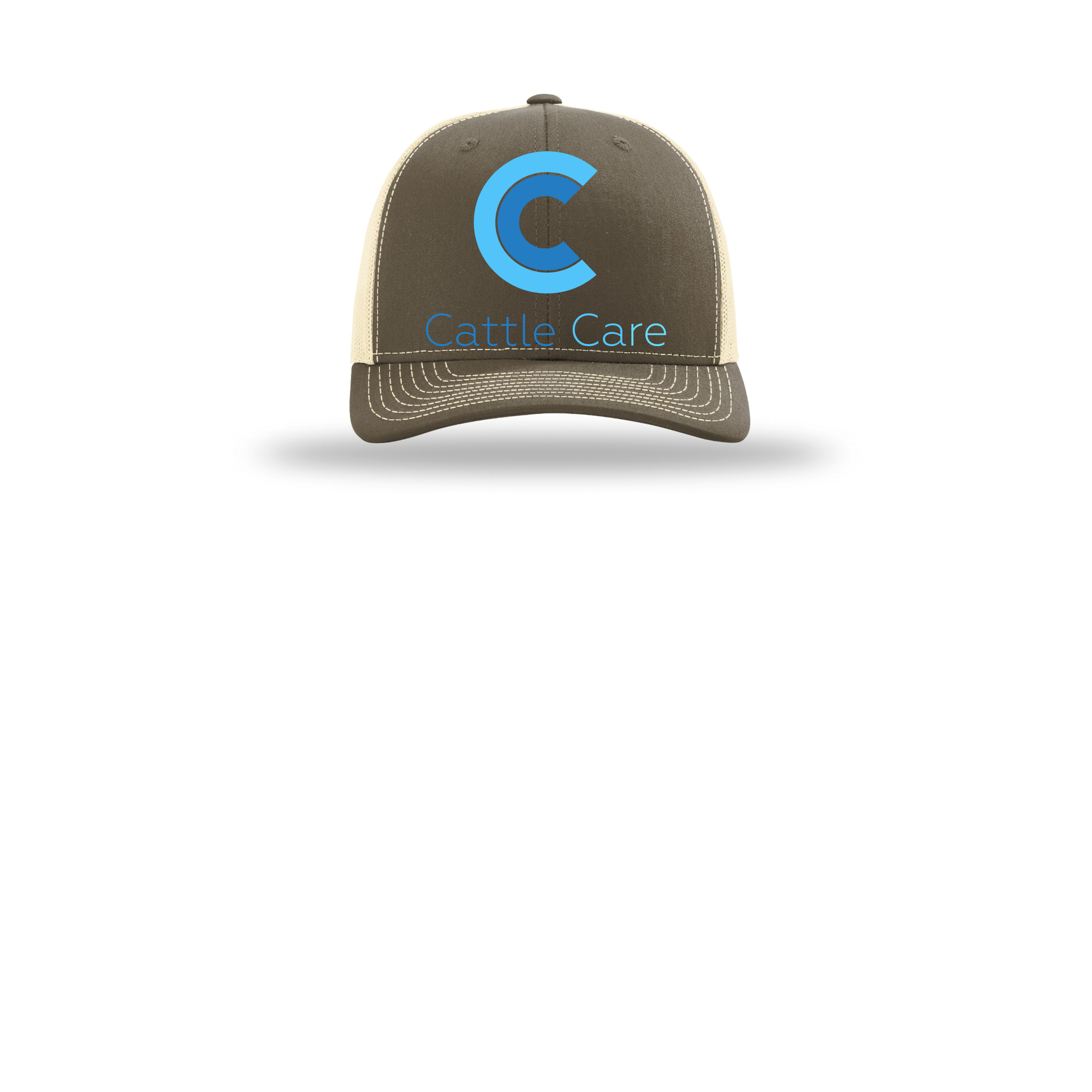 cattle-care-richardson-trucker-cap-embroidery-capfront-R112-chocolatechipbirch-flat-front