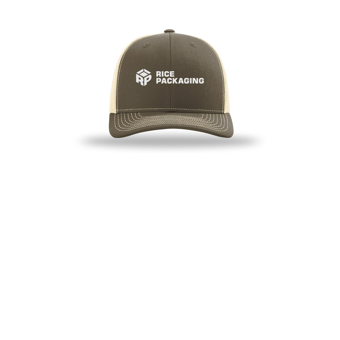 ricepackaging-richardson-trucker-cap-embroidery-capfront-R112-chocolatechipbirch-flat-front