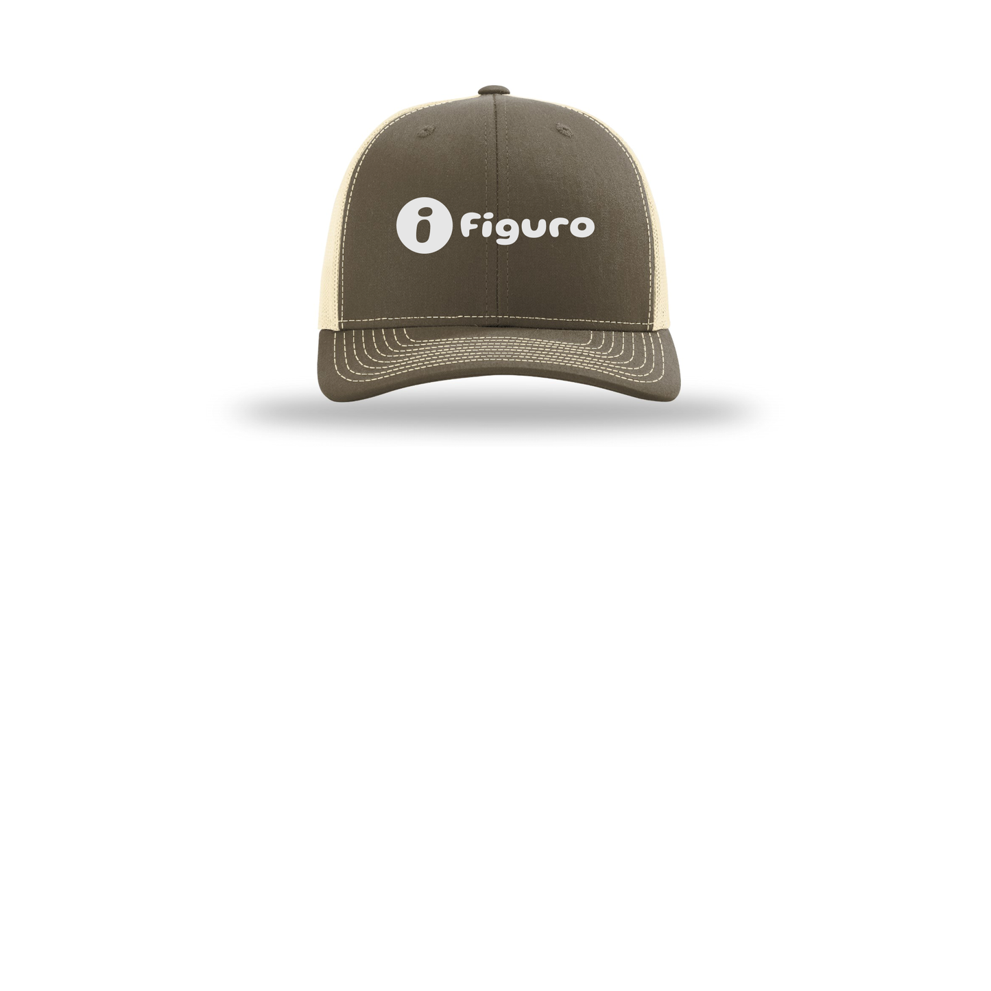 getfiguro-richardson-trucker-cap-embroidery-capfront-R112-chocolatechipbirch-flat-front