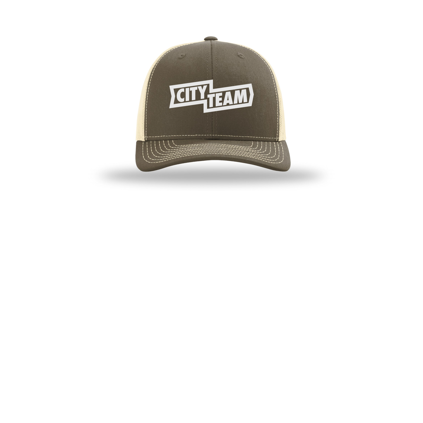 cityteam-richardson-trucker-cap-embroidery-capfront-R112-chocolatechipbirch-flat-front
