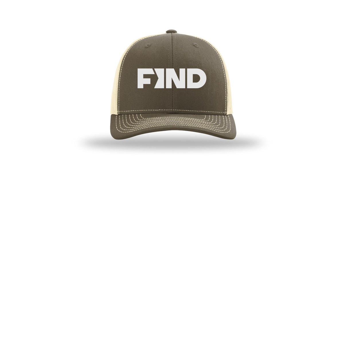 findrealestate-richardson-trucker-cap-embroidery-capfront-R112-chocolatechipbirch-flat-front