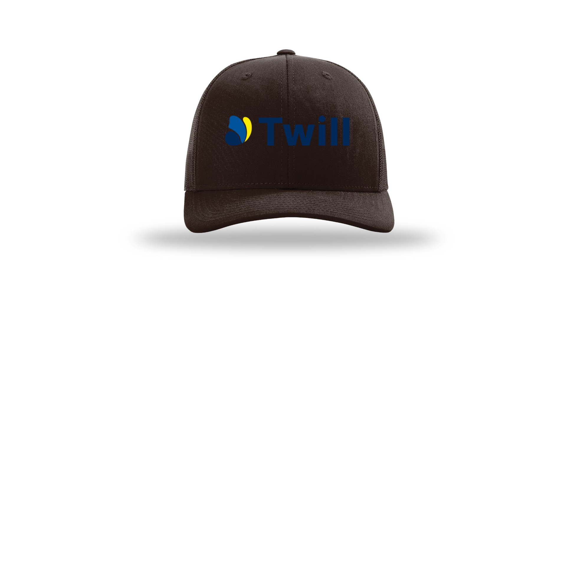 withtwill-richardson-trucker-cap-embroidery-capfront-R112-coffee-flat-front