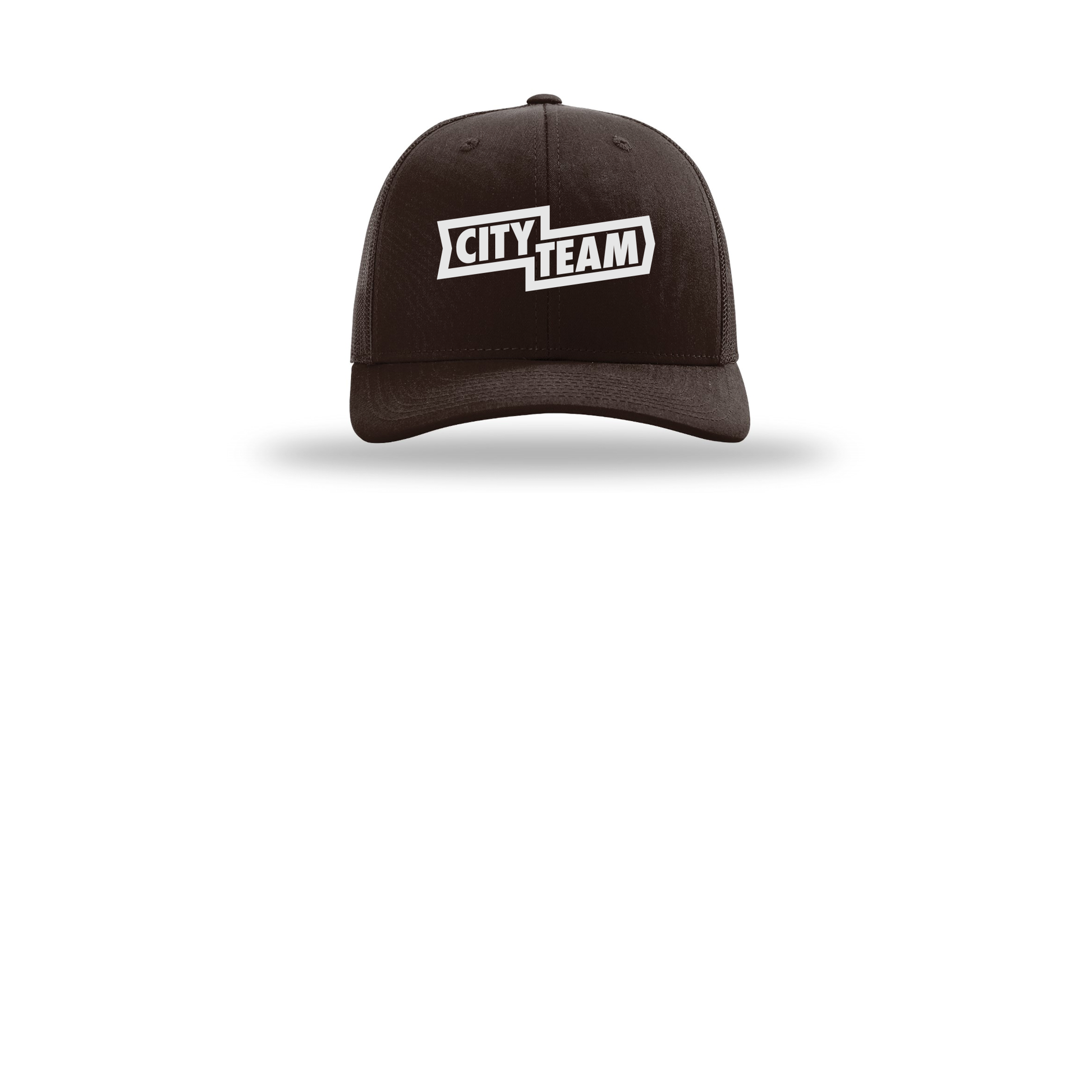 cityteam-richardson-trucker-cap-embroidery-capfront-R112-coffee-flat-front