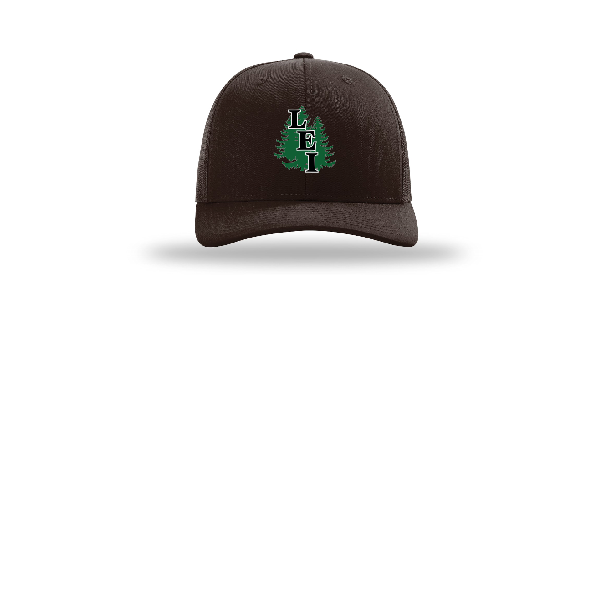 leisite-richardson-trucker-cap-embroidery-capfront-R112-coffee-flat-front