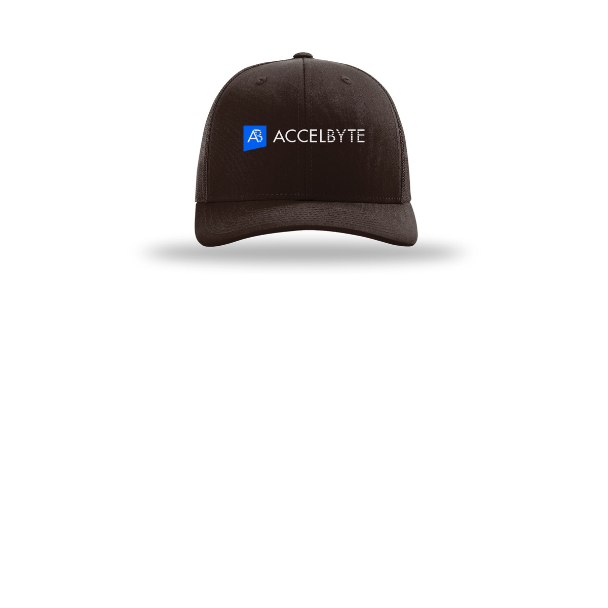 accelbyte-richardson-trucker-cap-embroidery-capfront-R112-coffee-flat-front