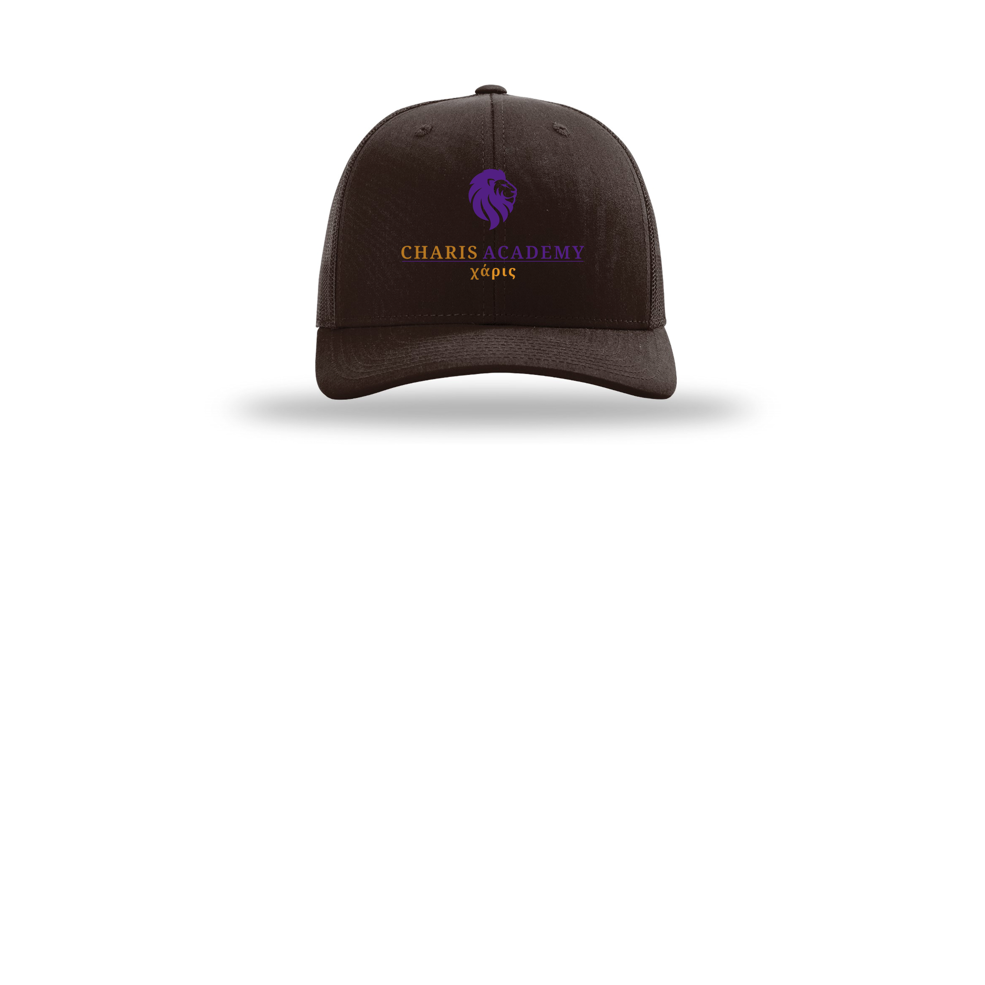 cahazleton-richardson-trucker-cap-embroidery-capfront-R112-coffee-flat-front