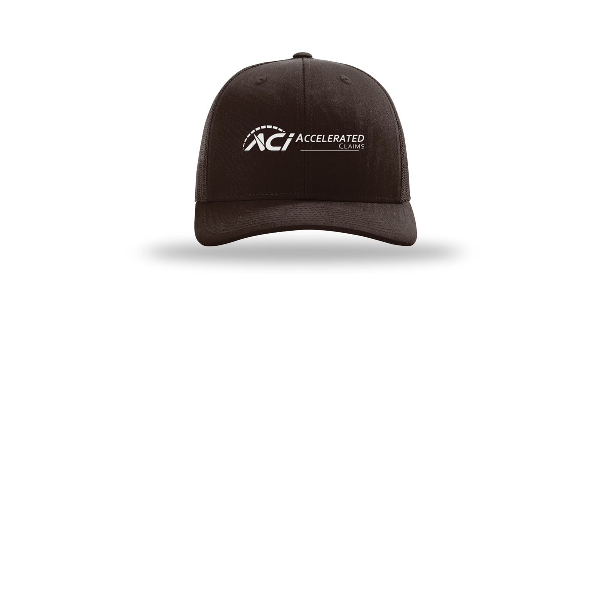 accelclaims-richardson-trucker-cap-embroidery-capfront-R112-coffee-flat-front